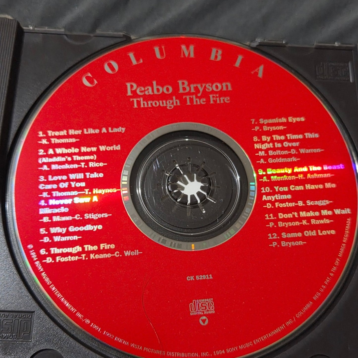 Vtg 1994 Peabo Bryson THROUGH THE FIRE CD
