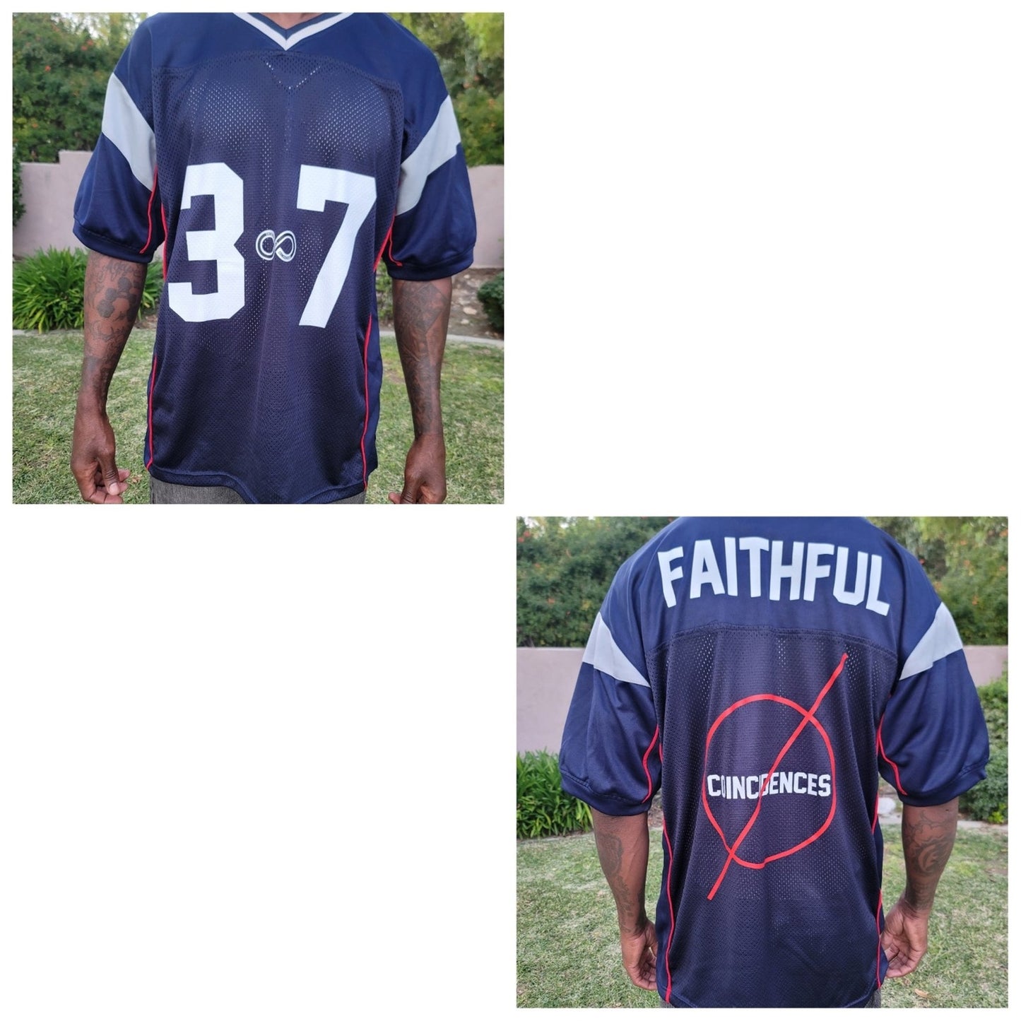 Continual Coincidences Brand Upcycled Vintage Football Jersey FAITHFUL