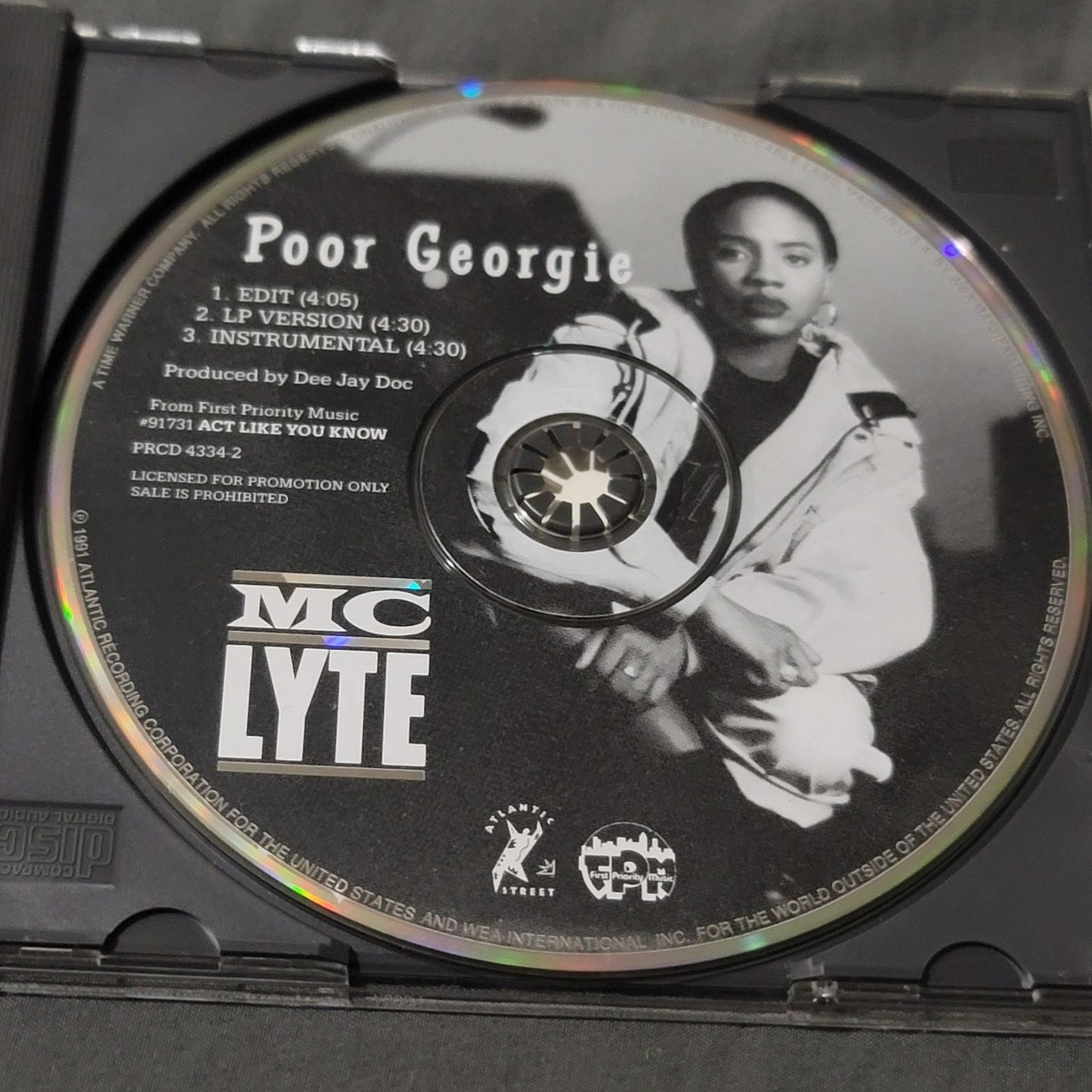Vtg 1991 MC Lyte POOR GEORGIE Promotional CD