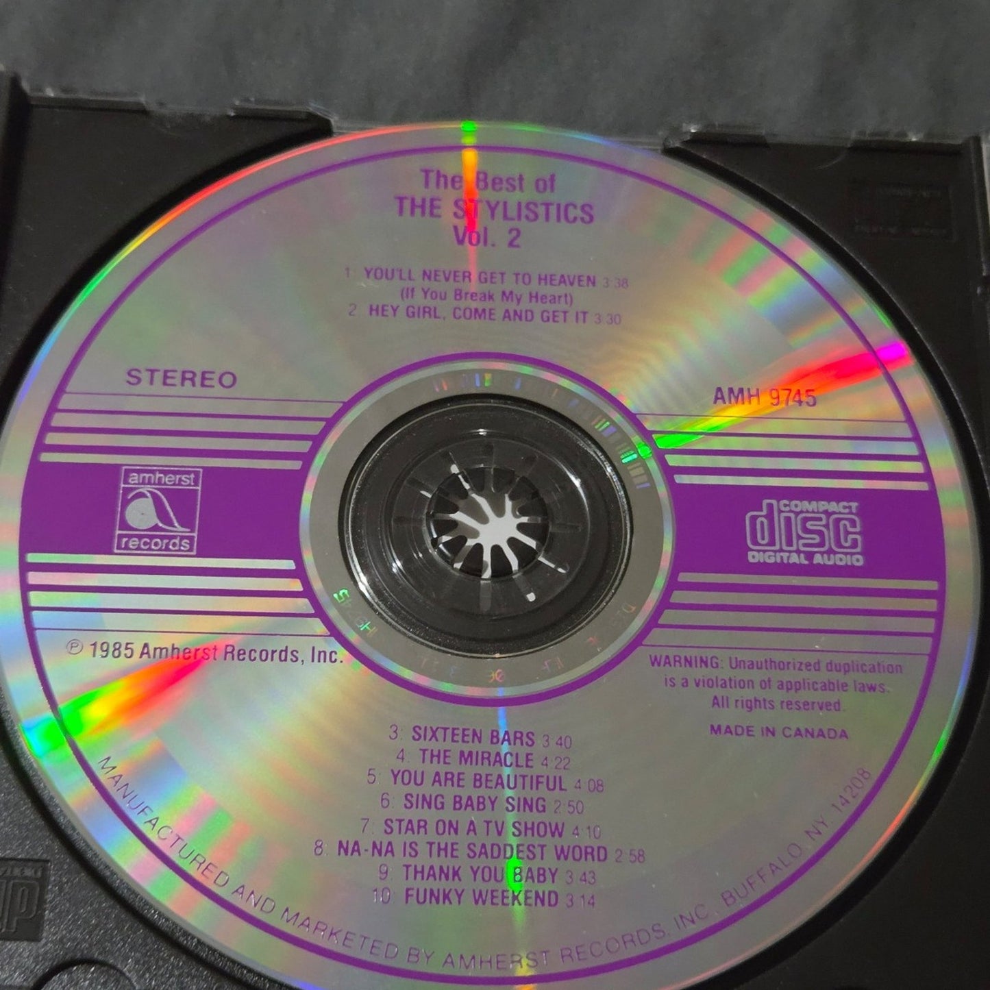 Vtg 1985 Stylistics THE BEST OF THE STYLISTICS CD