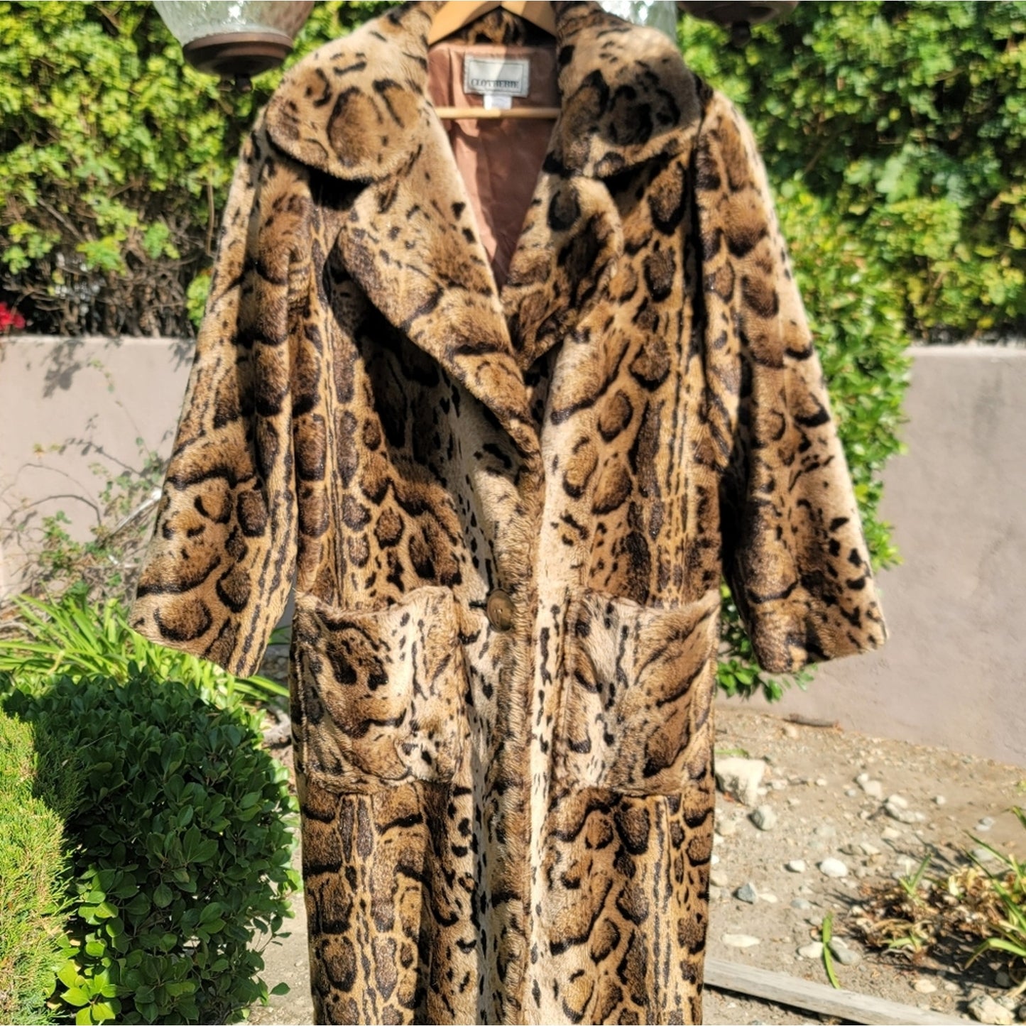 Vtg Clotherie Phoenix Animal Print Faux Fur Coat