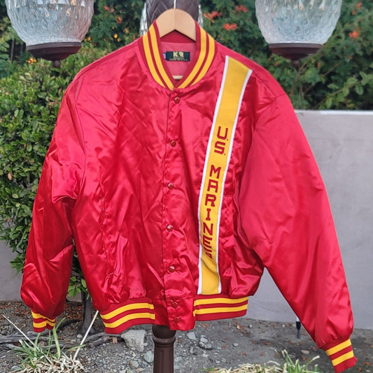 Vtg 80s US Marines Bomber Jacket