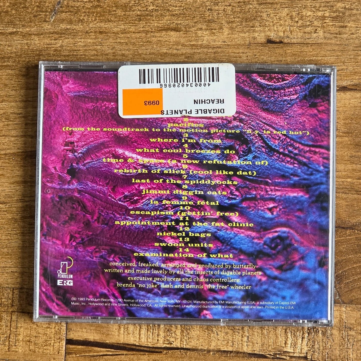 Vtg 1993 Digable Planets REACHIN' CD RAP HIP HOP