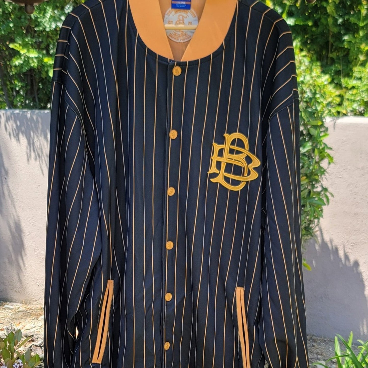 Vtg BAD BOY Pinstriped Track Jacket