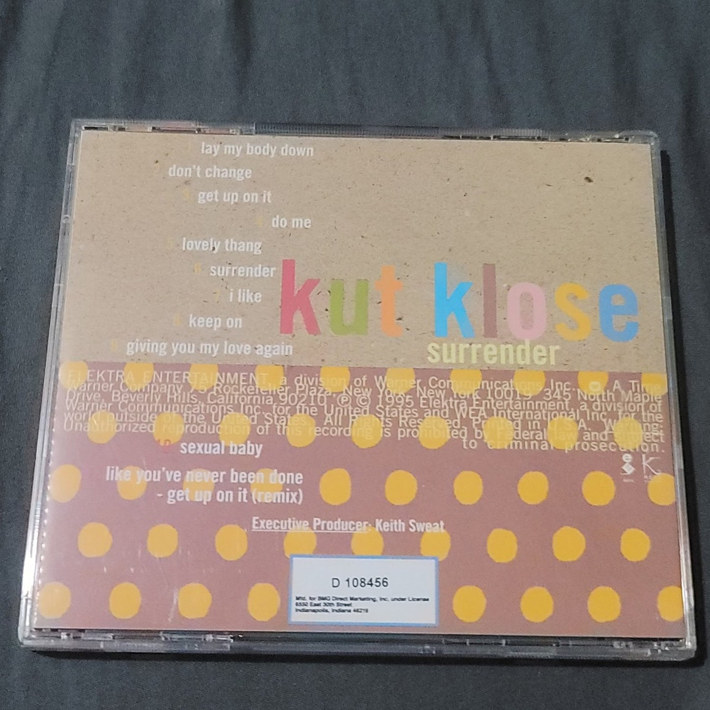 Vtg 1995 Kut Klose SURRENDER CD