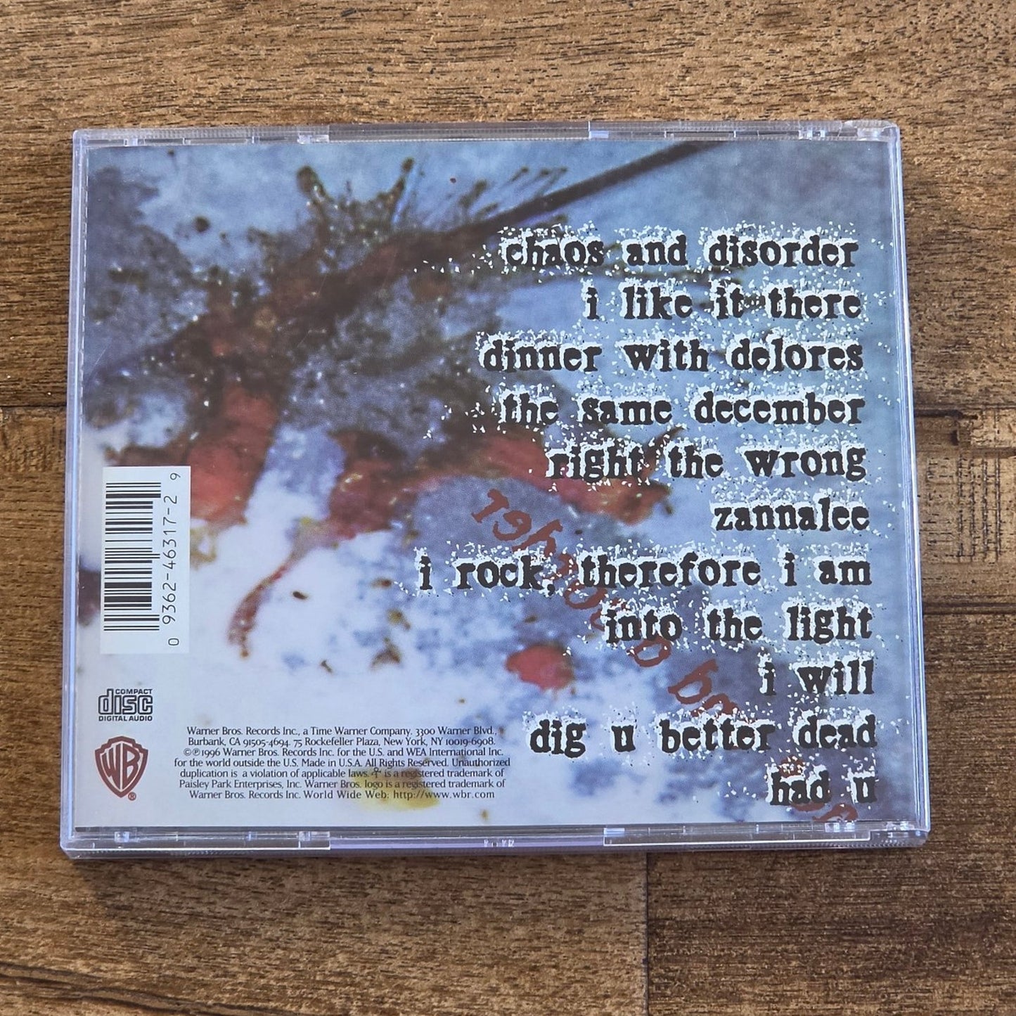 Vtg 1996 Prince CHAOS AND DISORDER CD