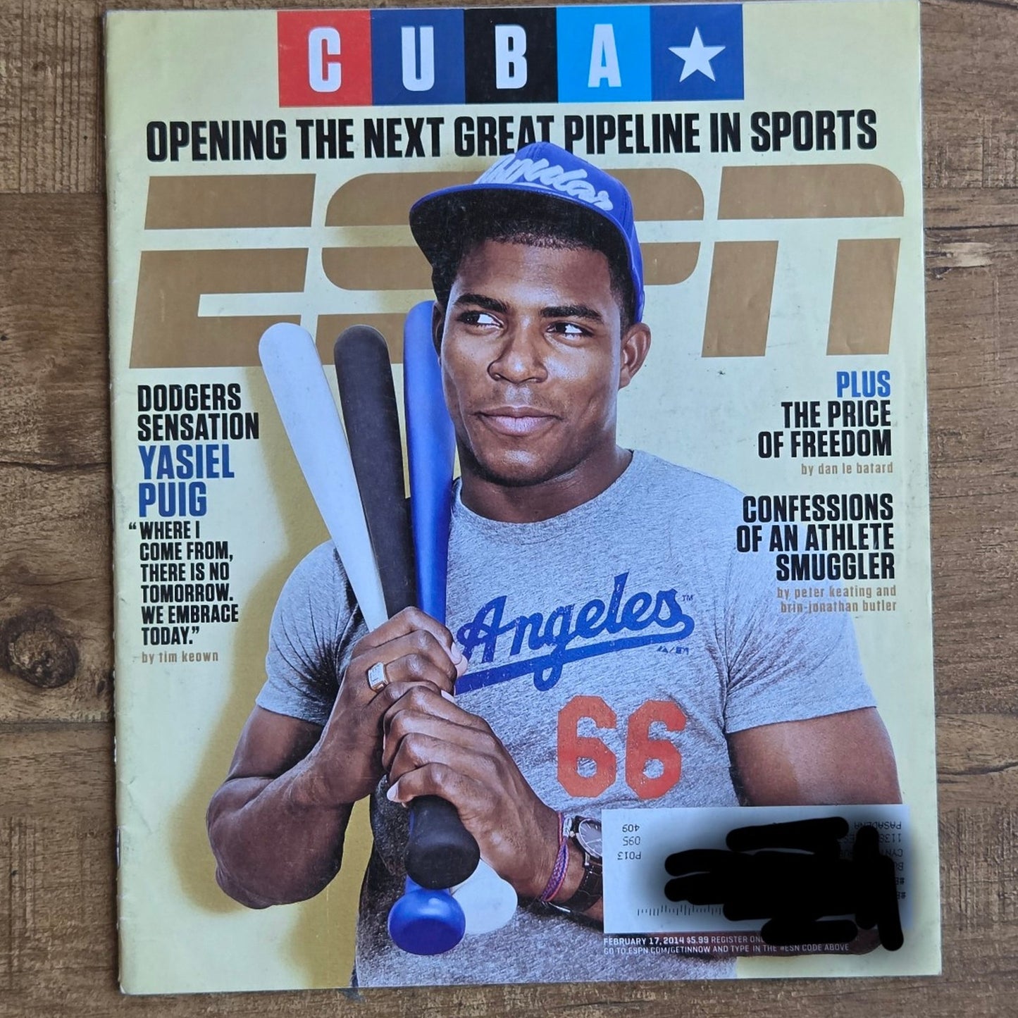 Feb 17, 2014 Yasiel Puig Los Angeles Dodgers ESPN Cover Magazine MLB