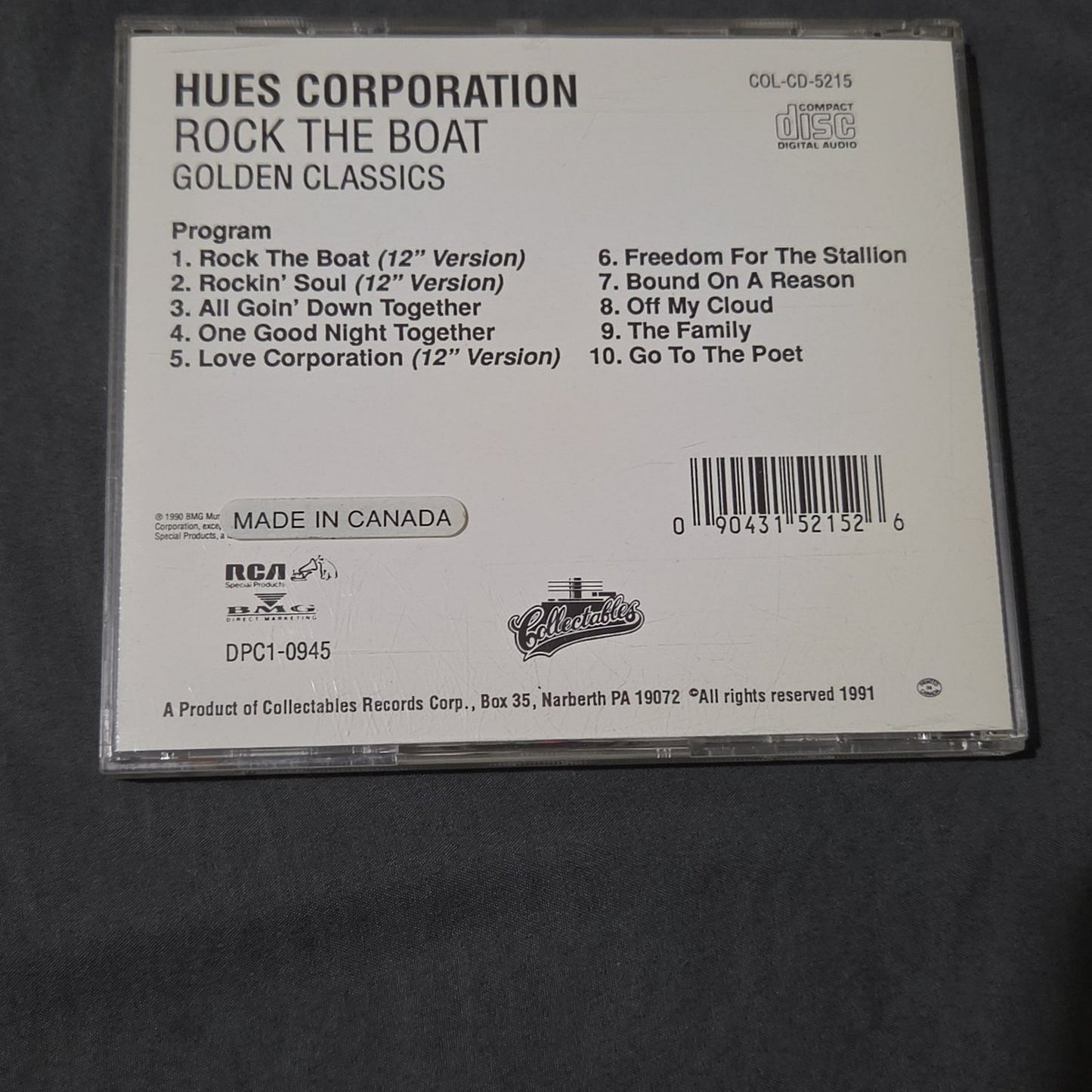 Vtg 1991 The Hues Corporation ROCK THE BOAT GOLDEN CLASSICS CD (CANADA IMPORT)