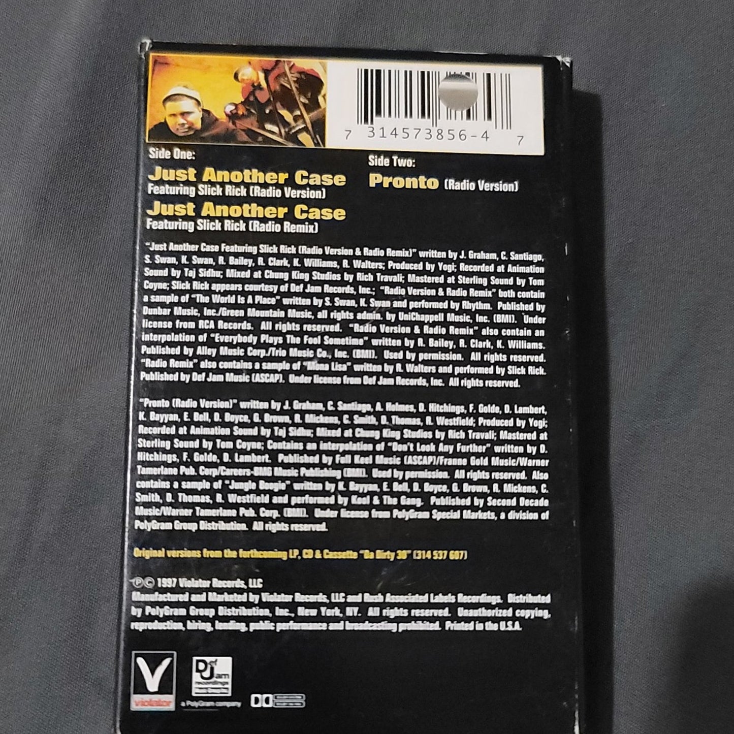 Vtg 1997 CRU Just Another Day feat Slick Rick Single Cassette Tape