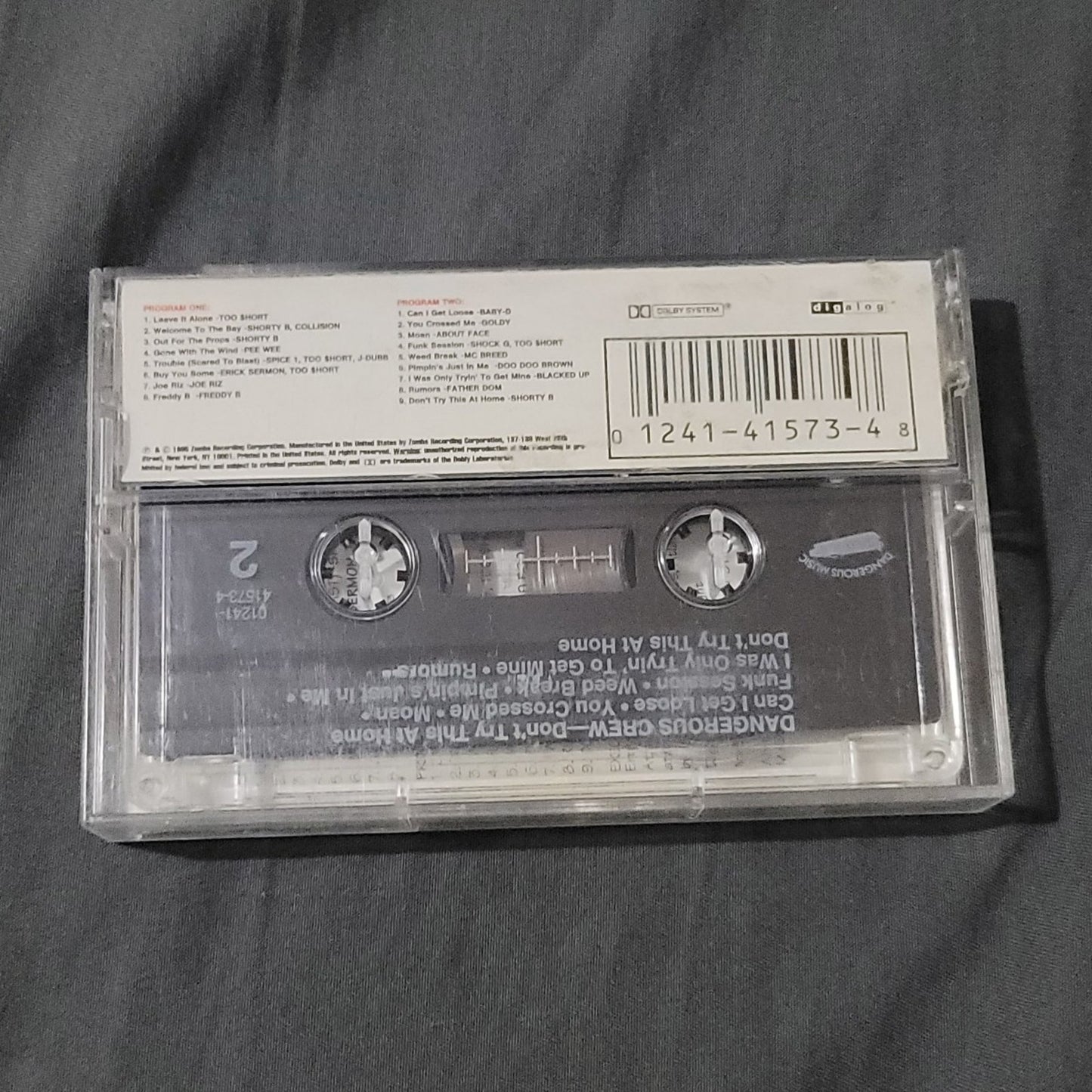 Vtg 1995 Too Short Presents The Dangerous Crew Cassette Tape