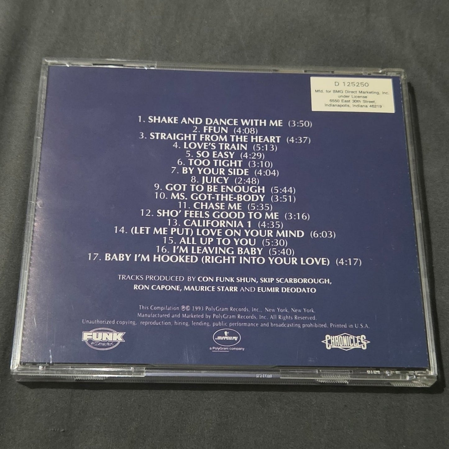 Vtg 1993 THE BEST OF CON FUNK SHUN CD