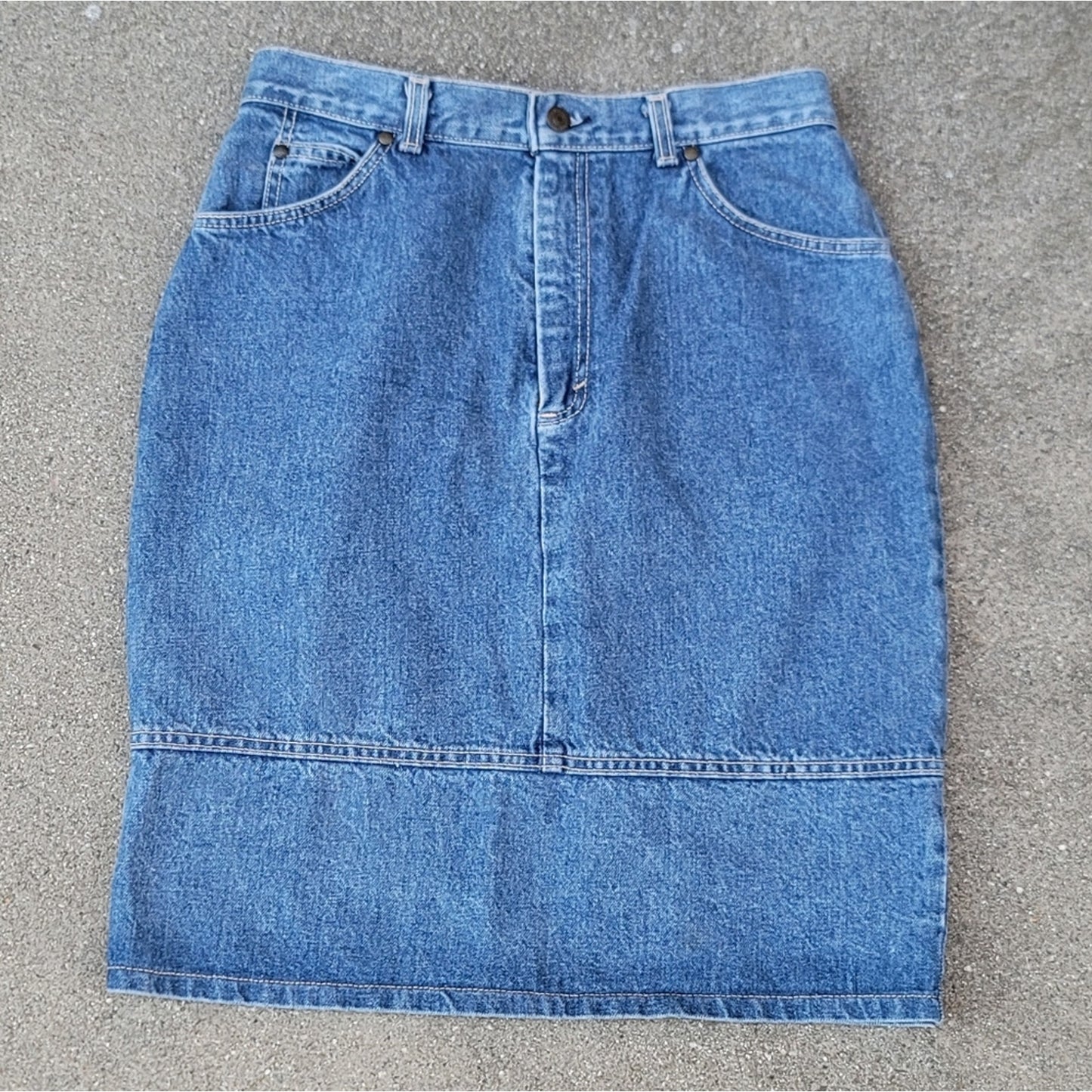 Vtg Levi's Fitted Midi Denim Skirt