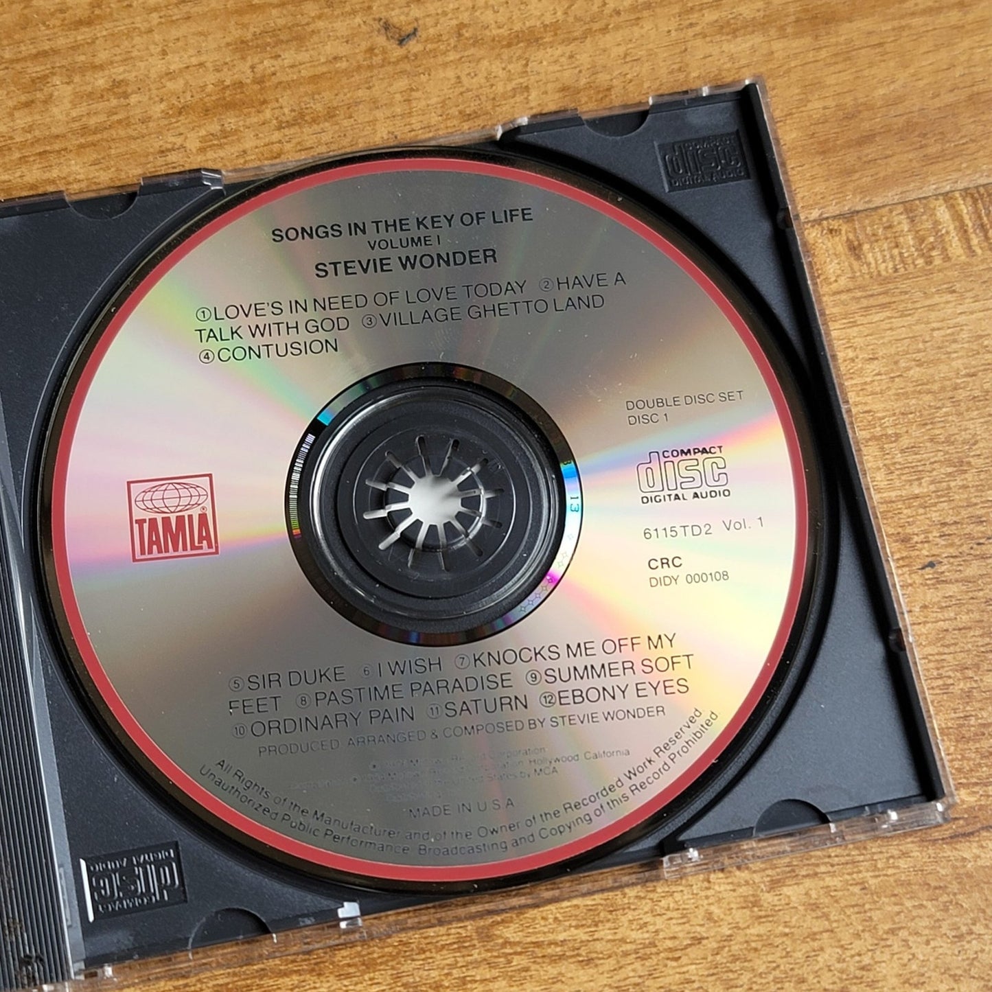 Vtg 1976 Stevie Wonder SONGS IN THE KEY OF LIFE Vol. 1 Disc 1 CD