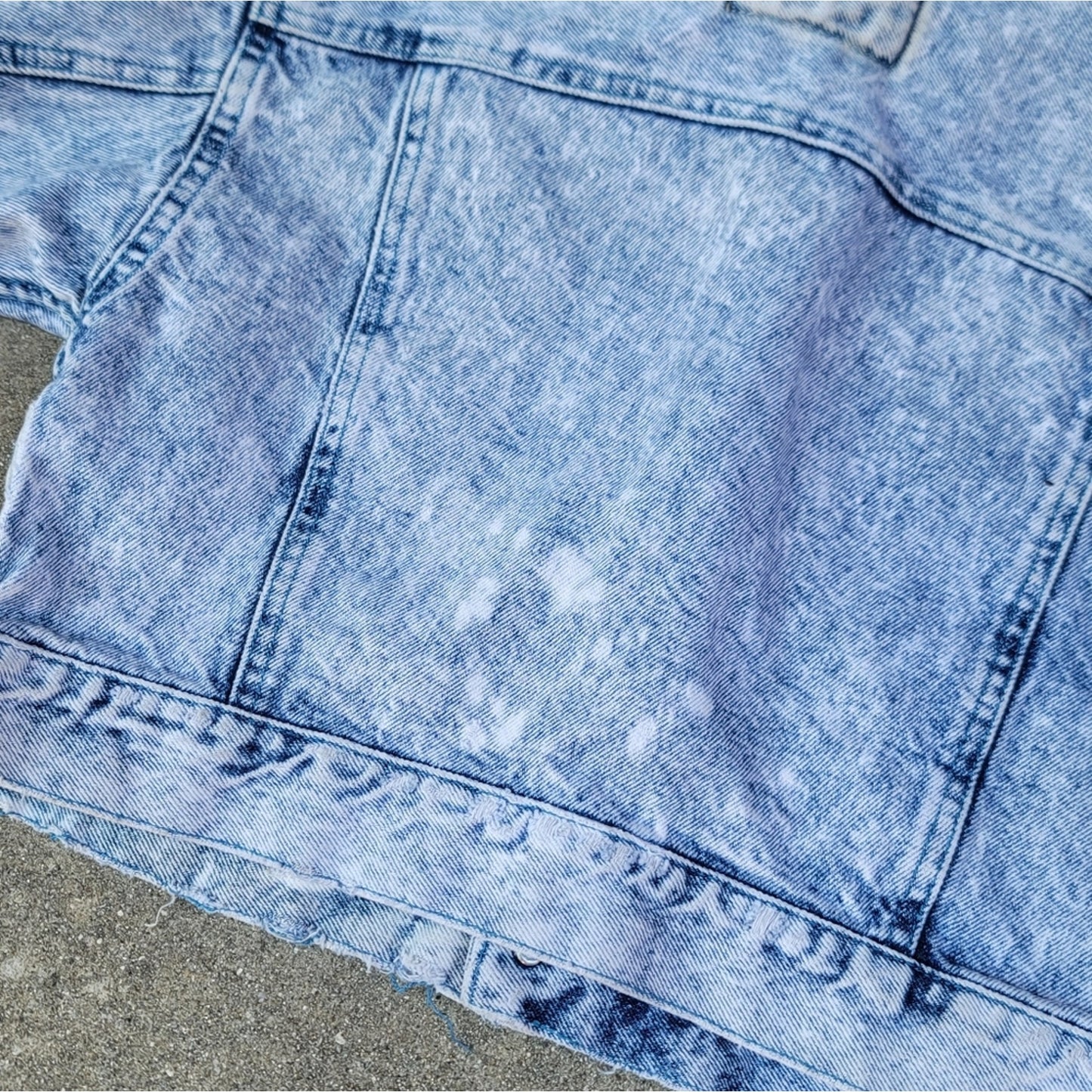 Vtg Code Bleu Acid Washed Cropped Distressed Jean Denim  Japanese Jacket