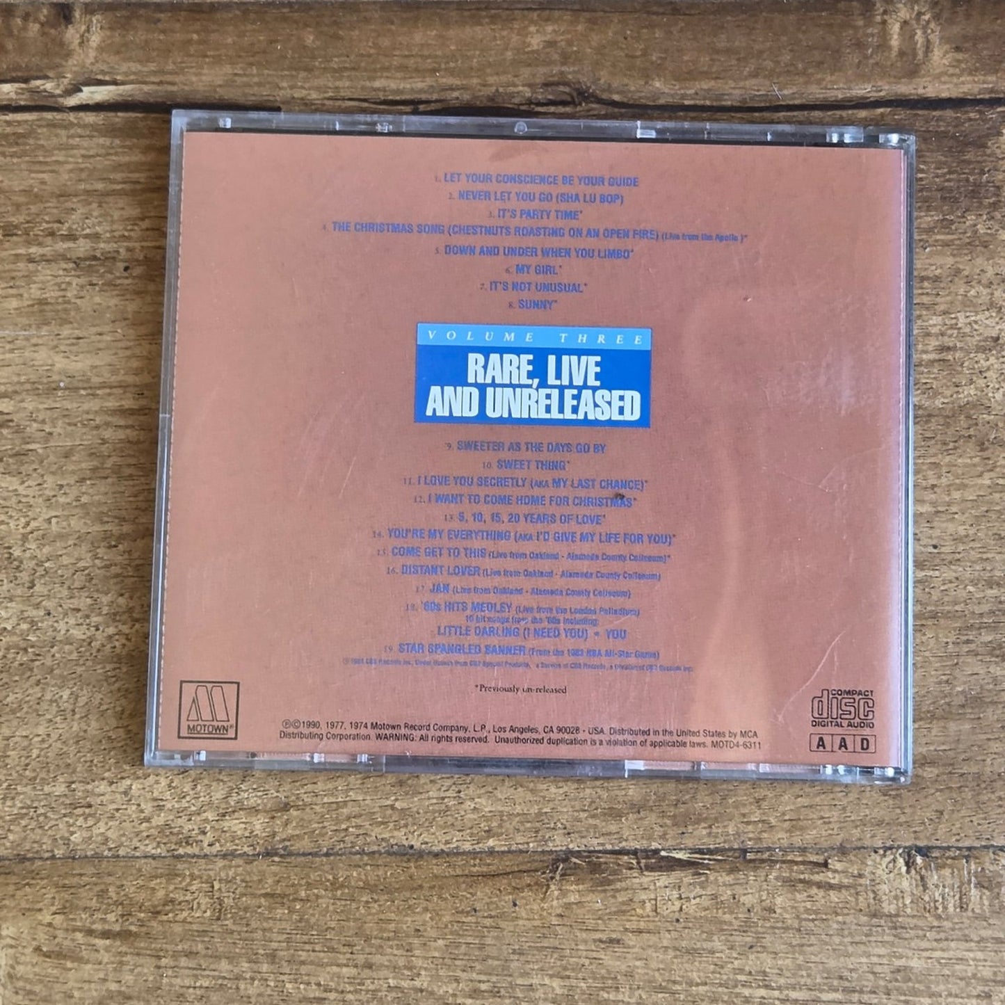 Vtg 1990 The Marvin Gaye Collection Rare, Live and Unreleased CD Volume 3