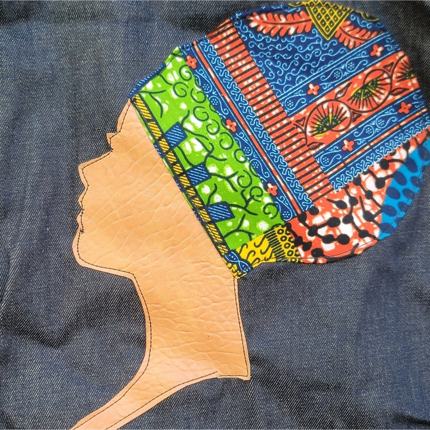 Ghaniaan West African Custom Denim Tote Bag