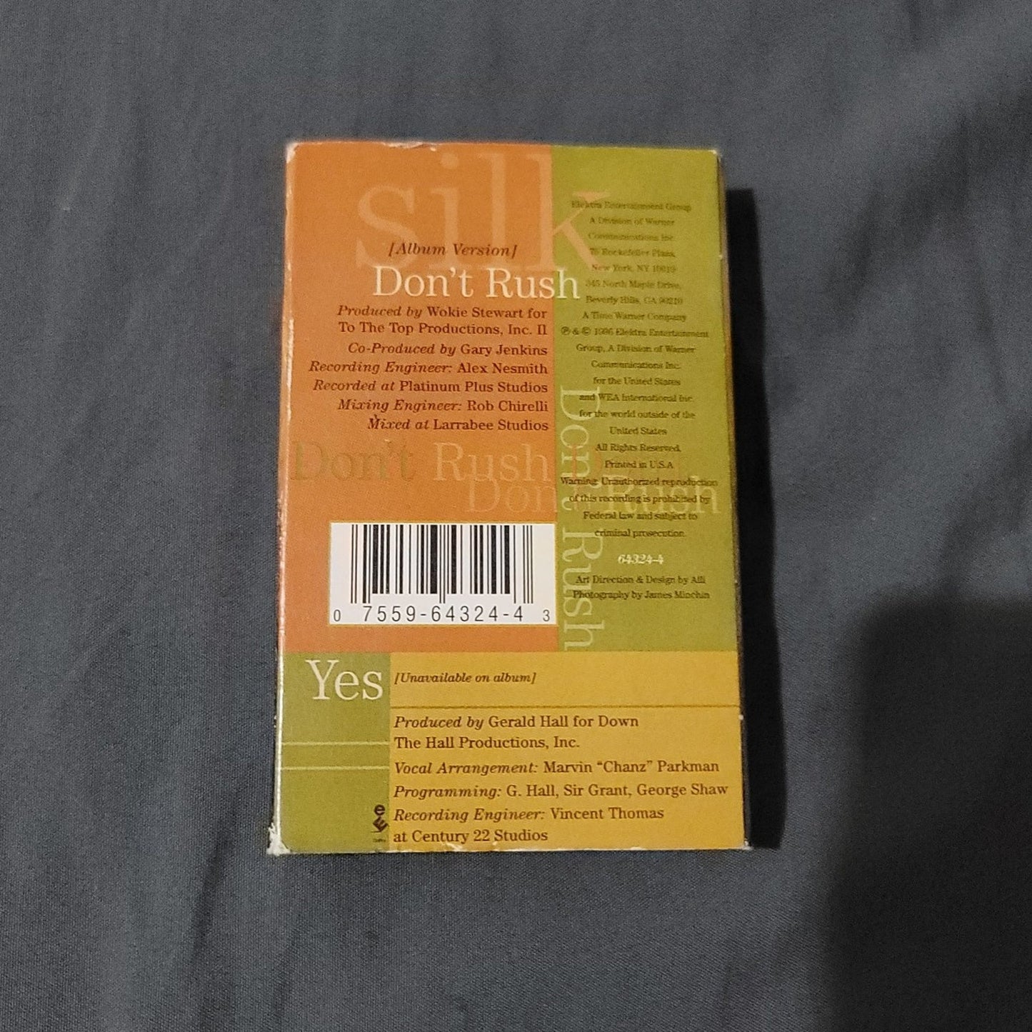 Vtg 1996 SILK Don't Rush/Yes Single Cassette Tape