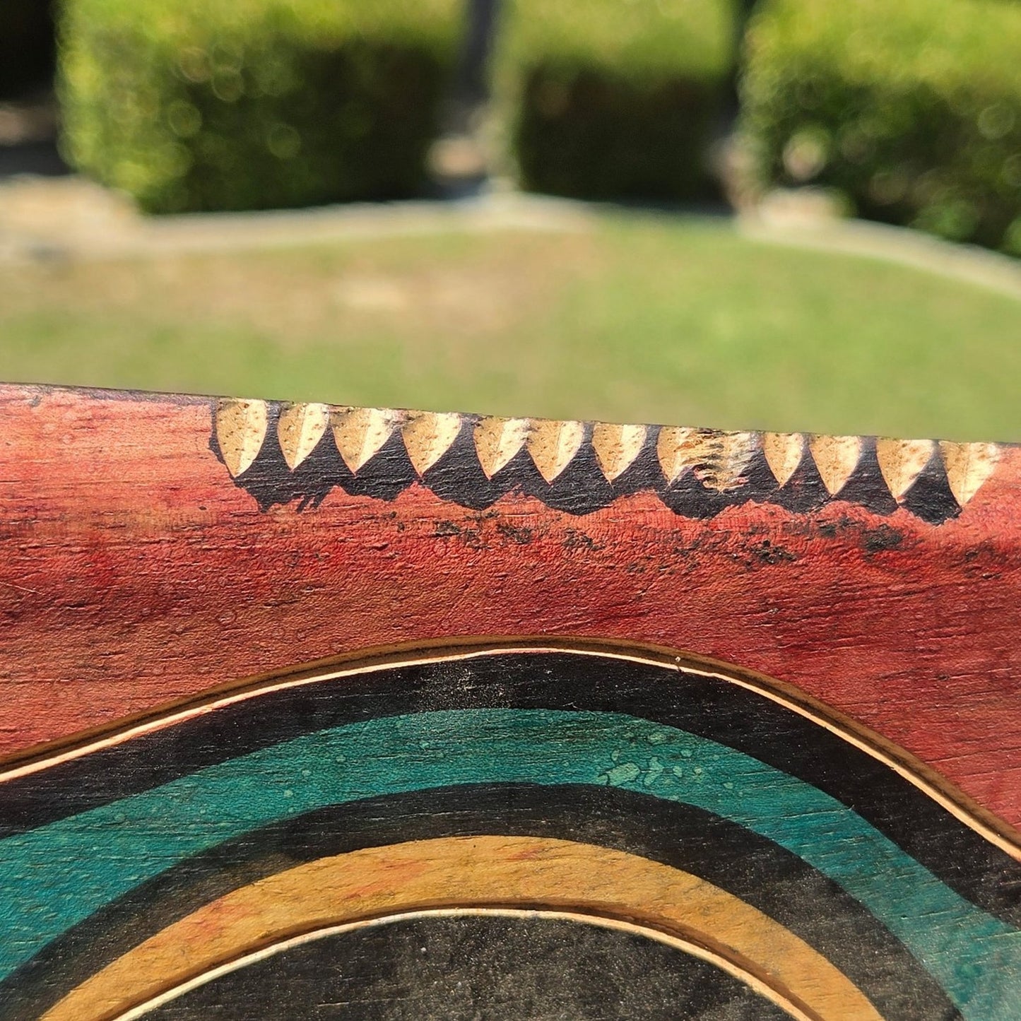 Vtg African Hand-Carved Handpainted Custom Wooden Bowl