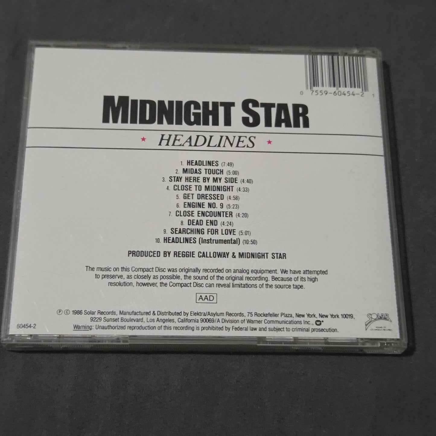 Vtg 1985 Midnight Star HEADLINES CD (JAPAN IMPORT)