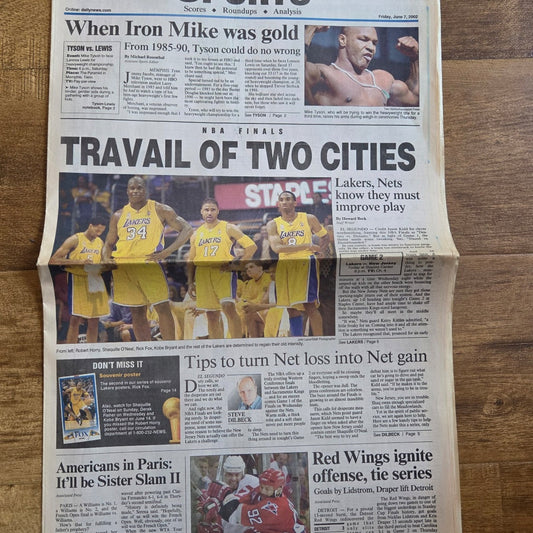 Vtg 2002 Los Angeles Lakers Mike Tyson Daily News Sports Newspaper
