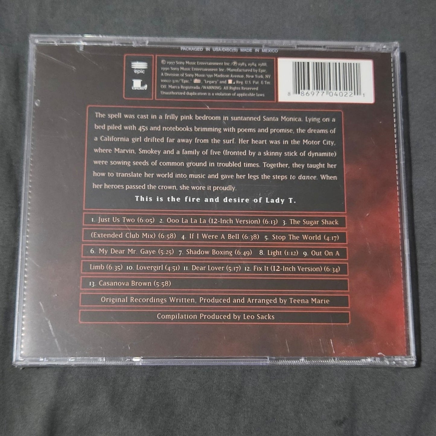 Vtg 1997 Teena Marie LOVERGIRL: THE TEENA MARIE STORY CD