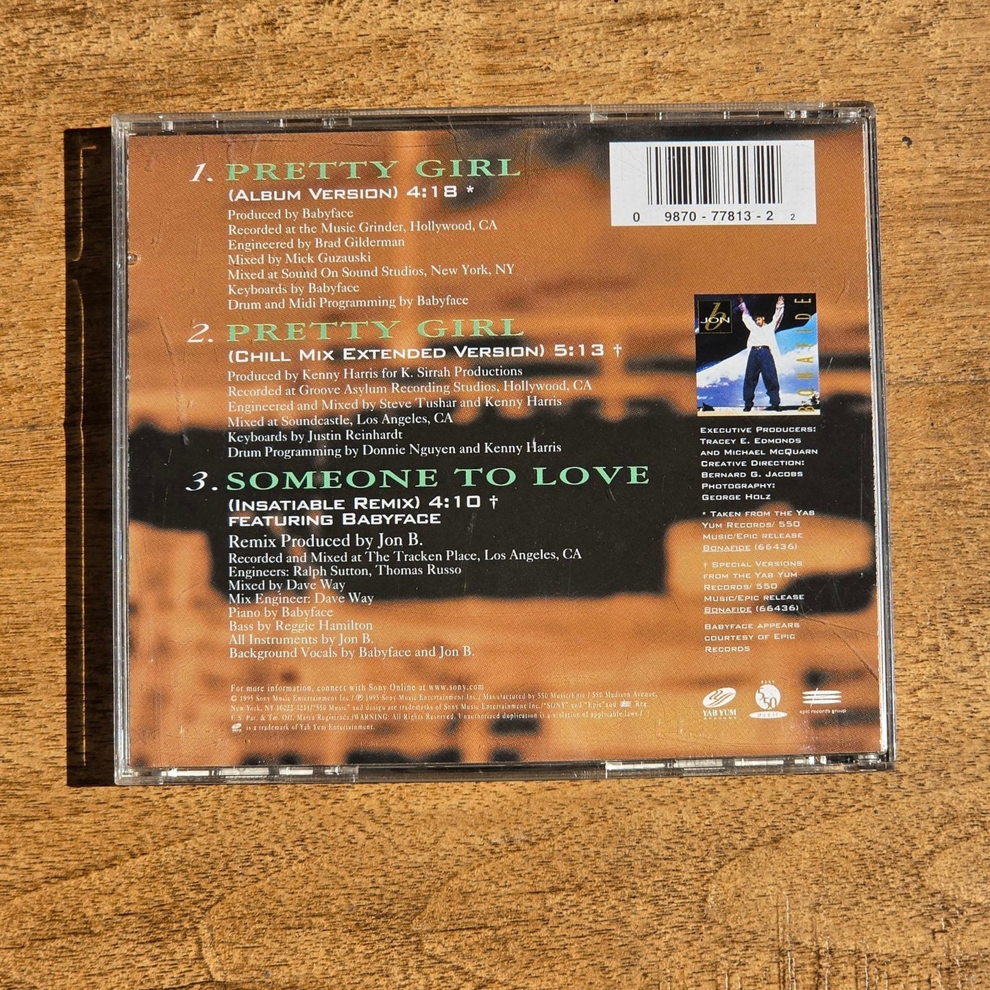 Vtg 1995 Jon B PRETTY GIRL CD Maxi Single
