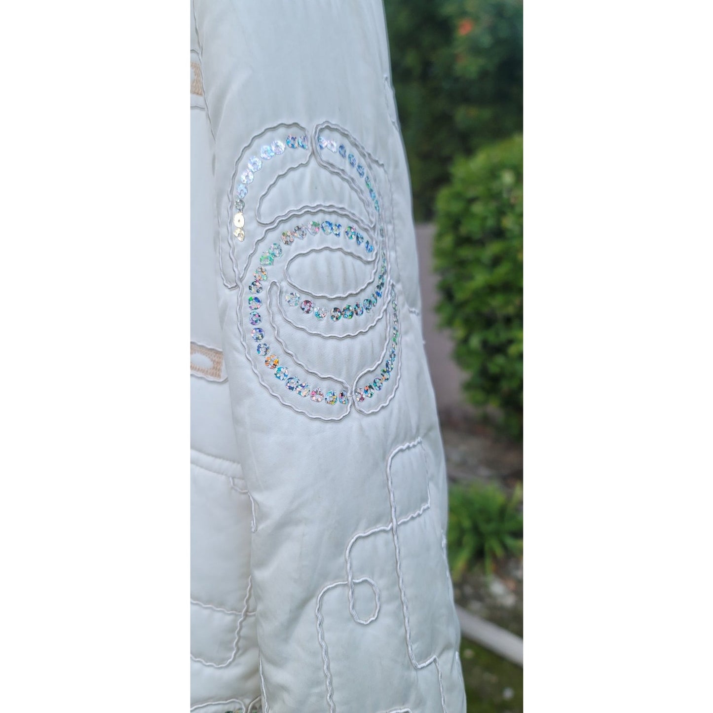 Funwear Factory Quilted Hooded Puffer Jacket w/Sequin Accents