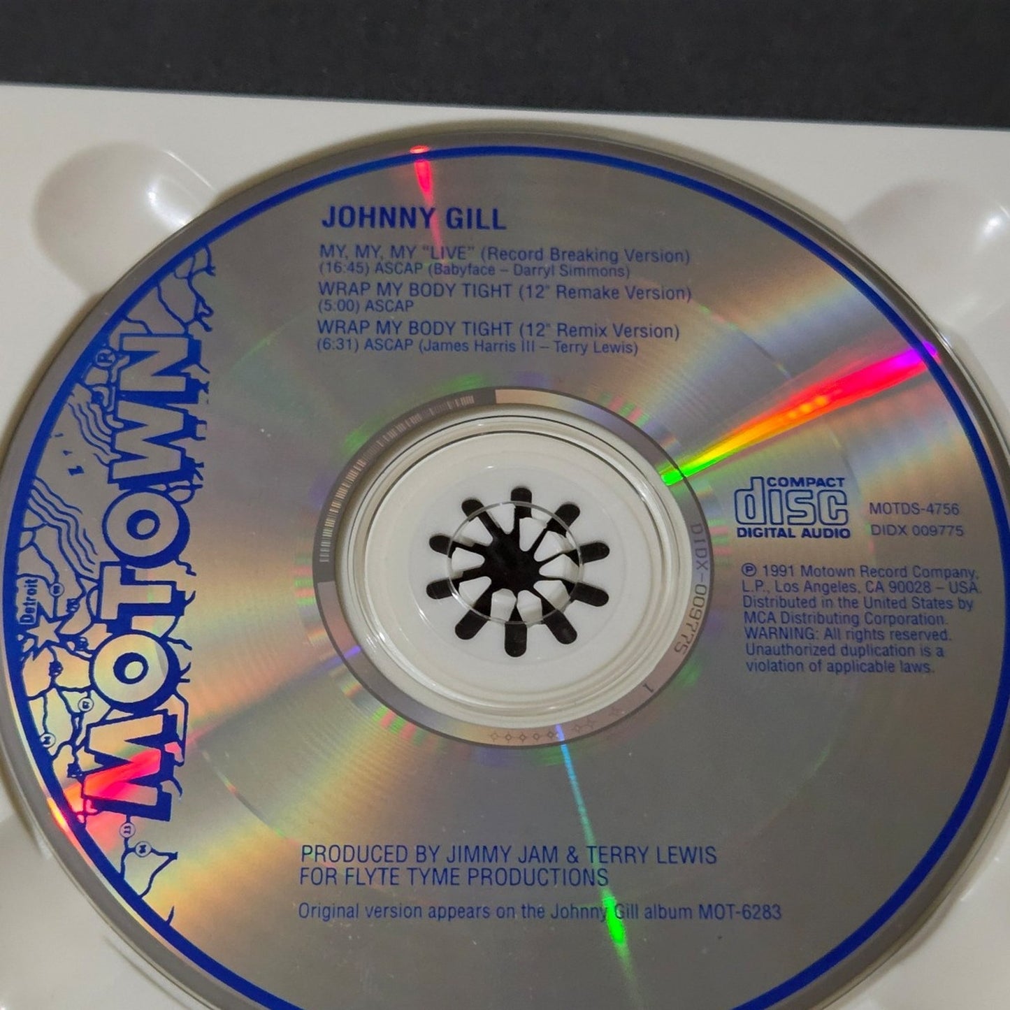 Vtg 1991 Johnny Gill MY, MY, MY LIVE + WRAP MY BODY TIGHT Maxi Single CD