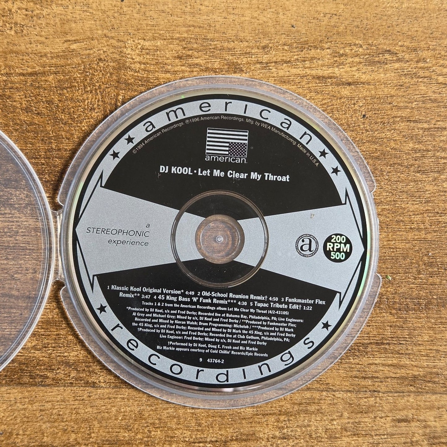 Vtg 1996 DJ KOOL LET ME CLEAR MY THROAT MAXI SINGLE CD RAP HIP HOP