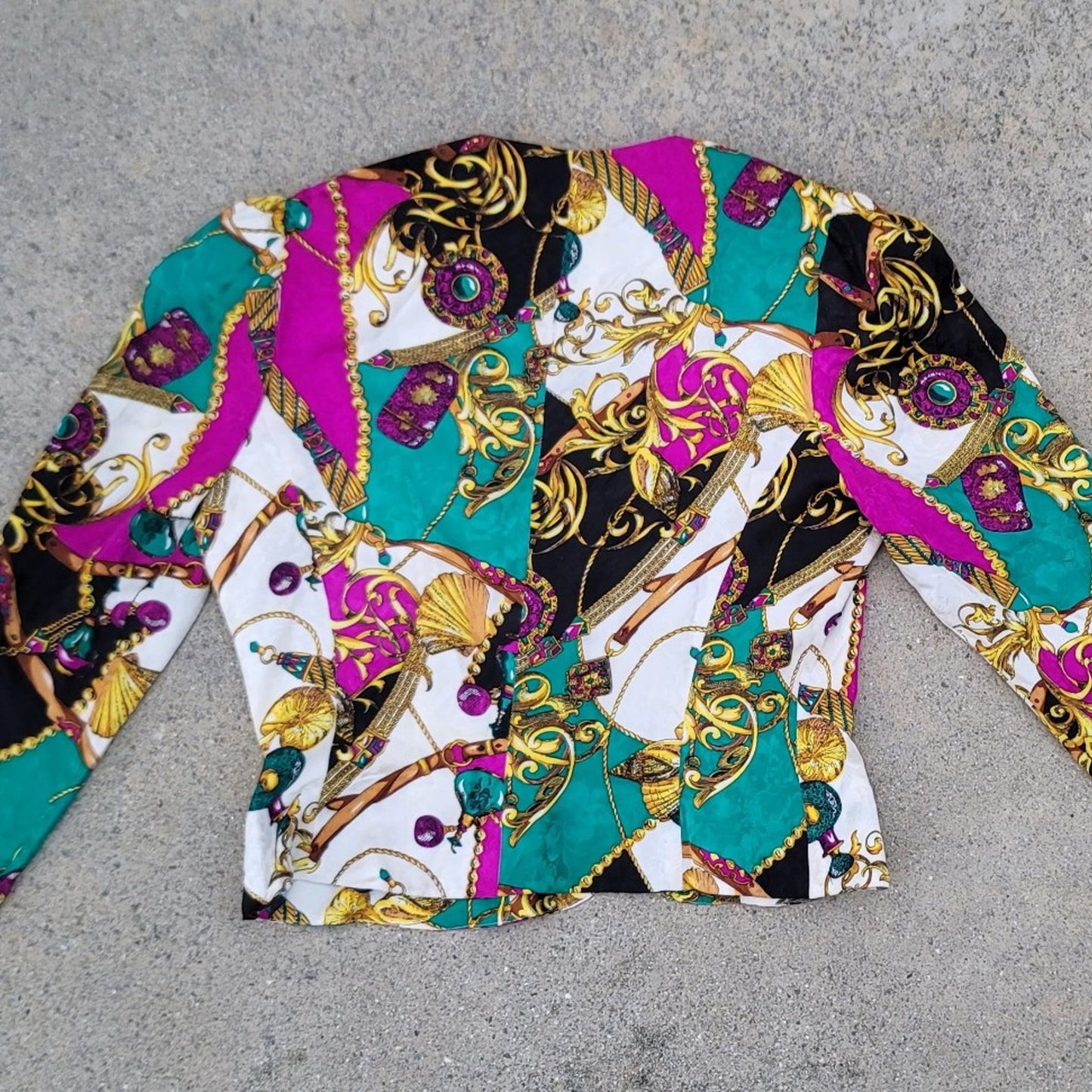 Vtg Adrianna Papell Baroque Silk Blazer Jacket