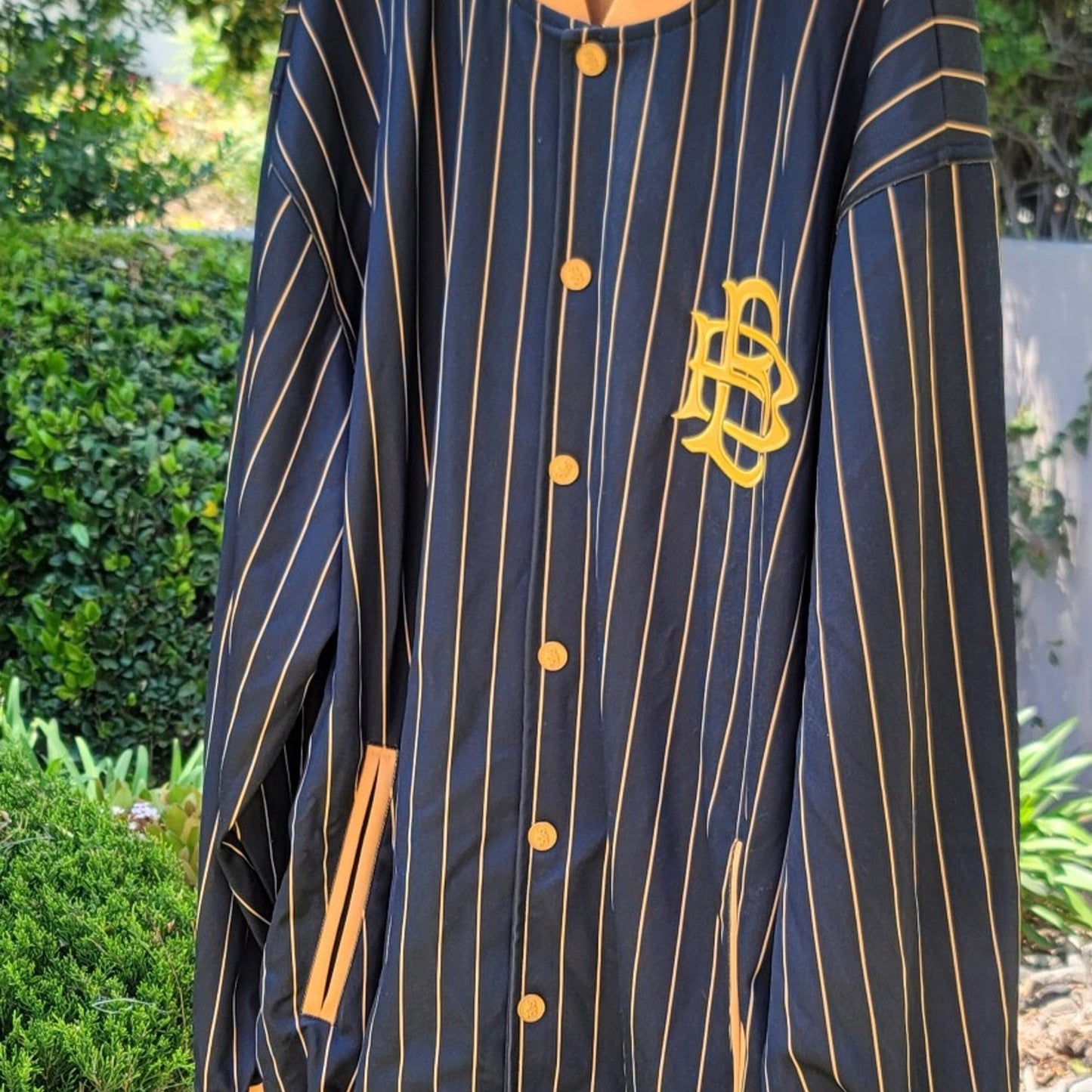 Vtg BAD BOY Pinstriped Track Jacket