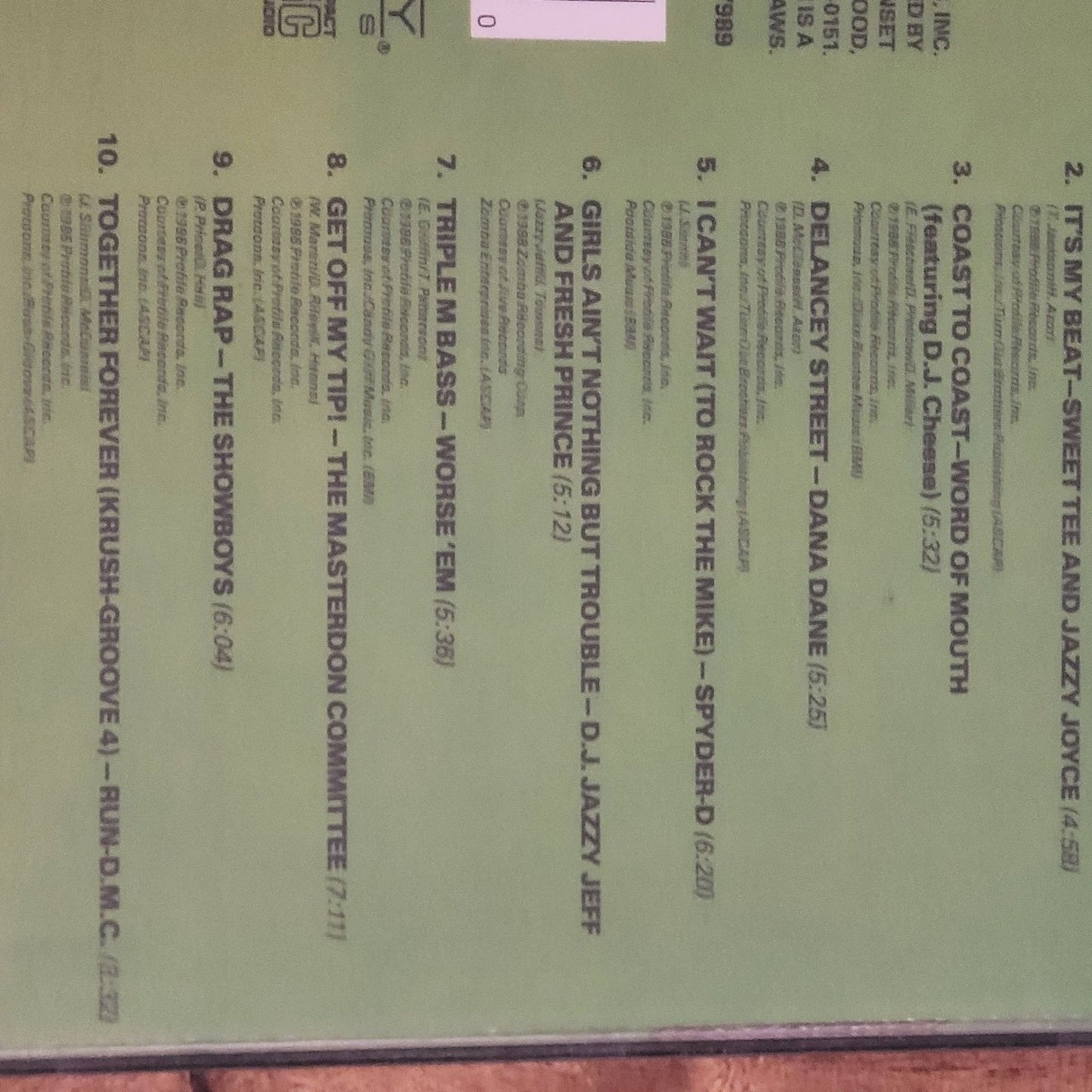 Vtg 1990 Rap Masters 13 The Best of Bass CD
