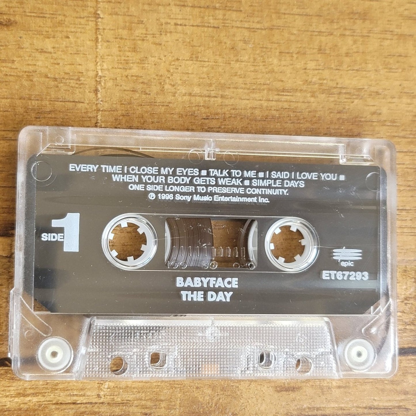 Vtg 1996 Babyface THE DAY Cassette Tape