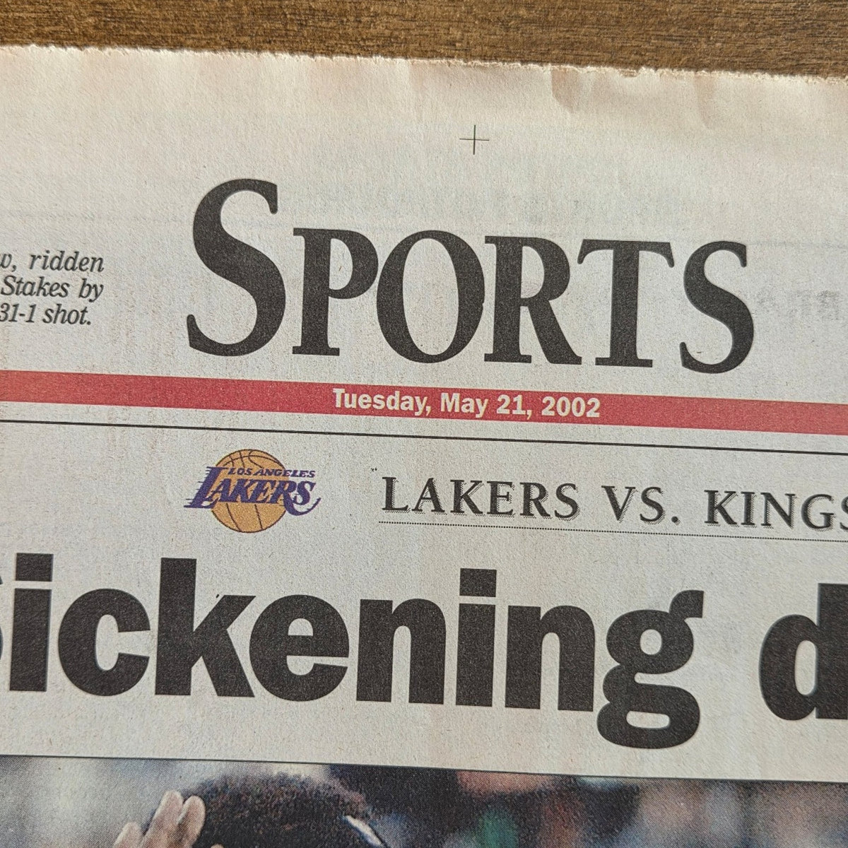 Vtg 2002 Los Angeles Lakers Sacramento Kings Gabriel Valley Newspaper