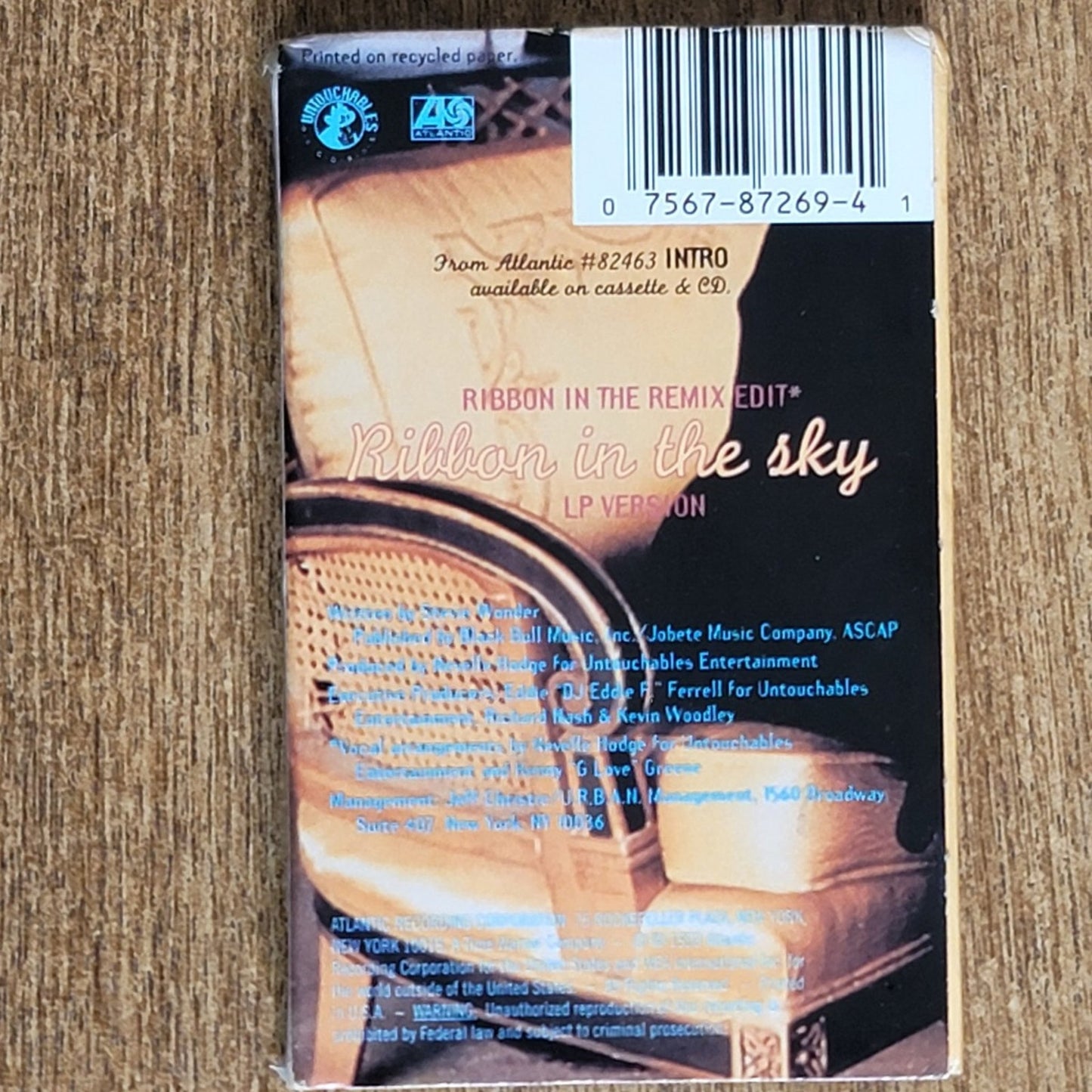 Vtg 1993 INTRO Ribbon in the Sky Single Cassette Tape