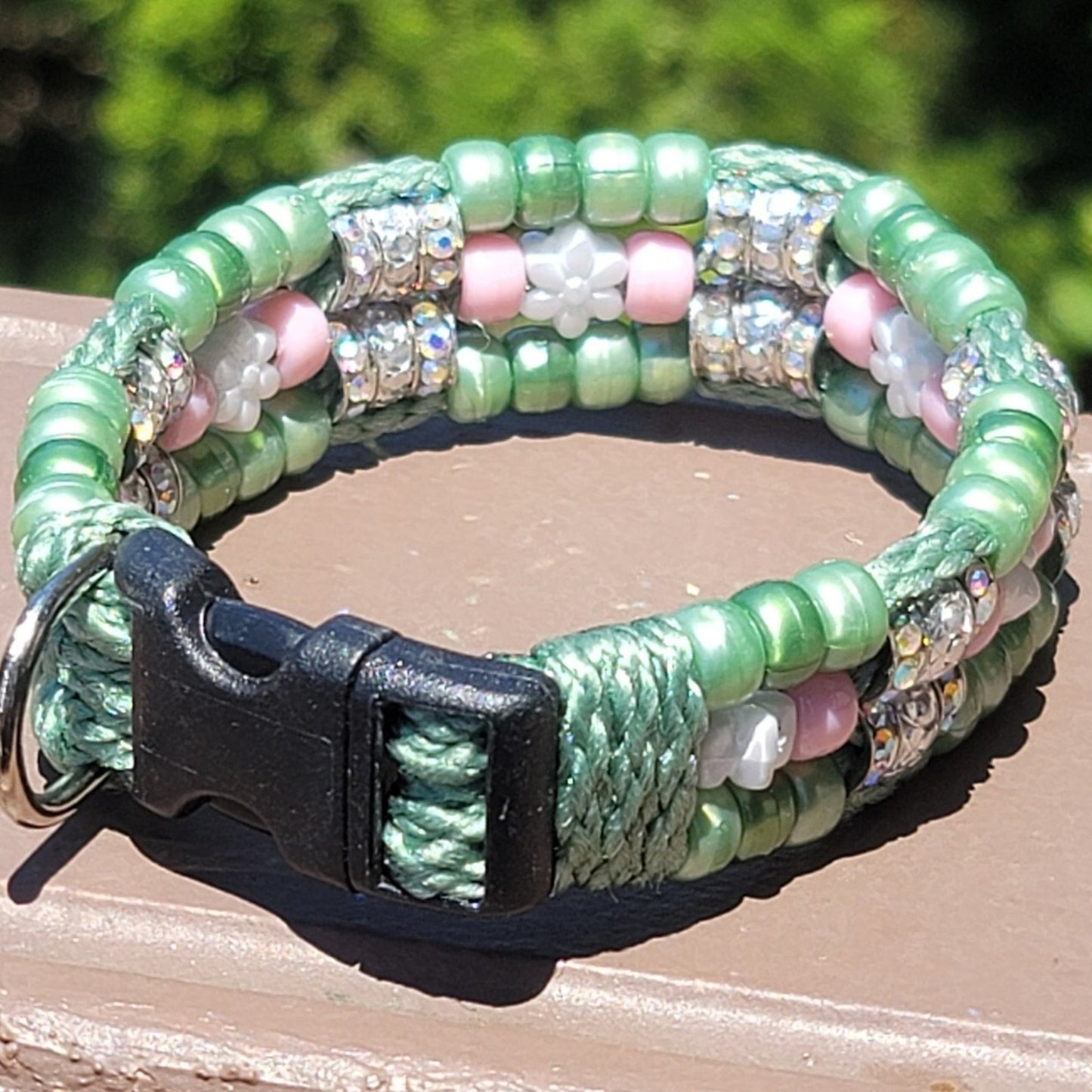 Custom Handmade Beaded Bling Dog Collar