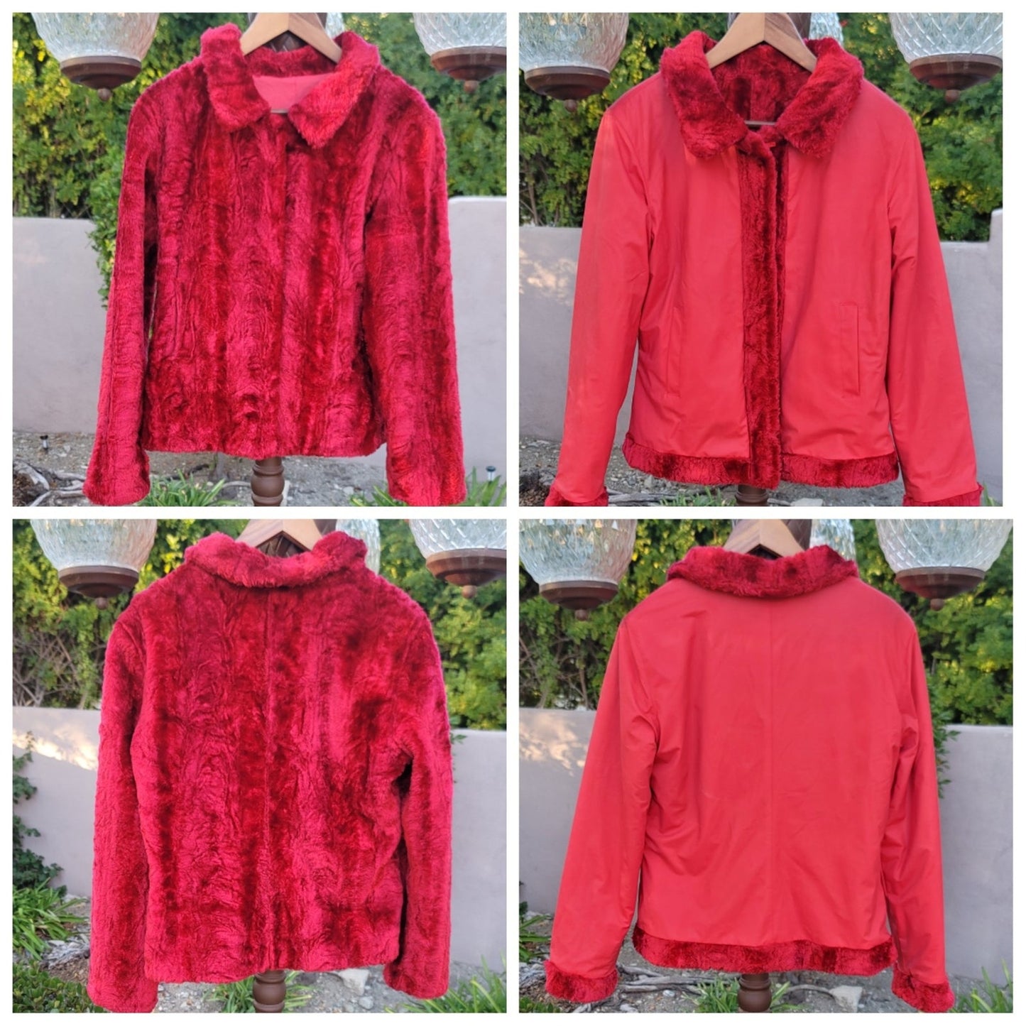 Vtg Maria Dionisiou Faux Fur Reversible Jacket