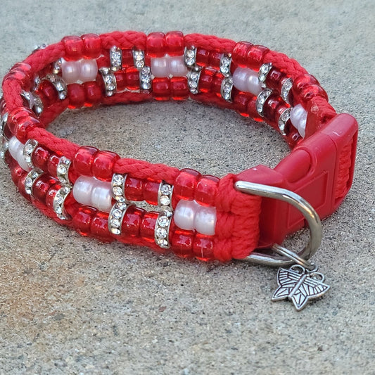 Custom Handmade Beaded Bling Dog Collar