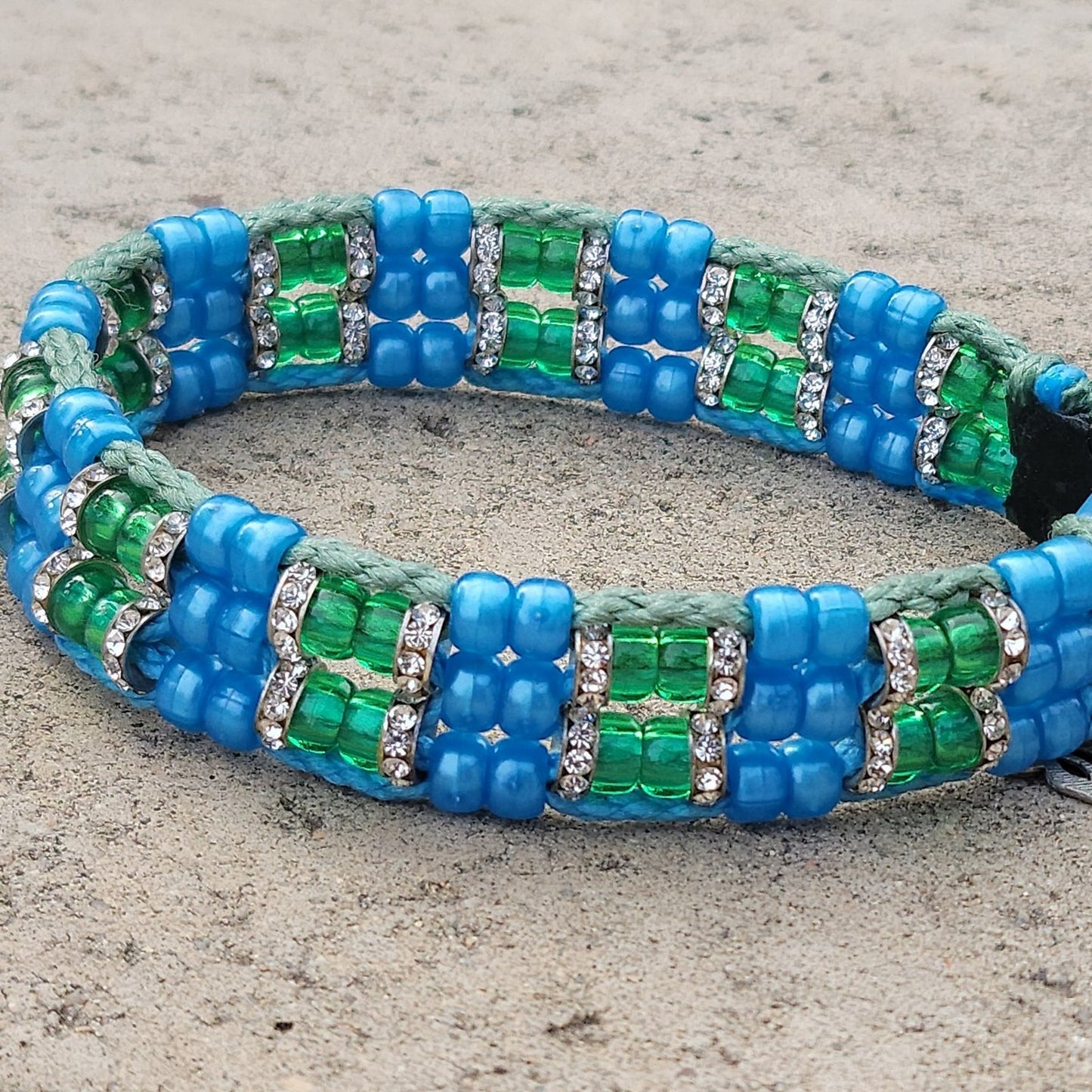 Custom Handmade Beaded Bling Dog Collar