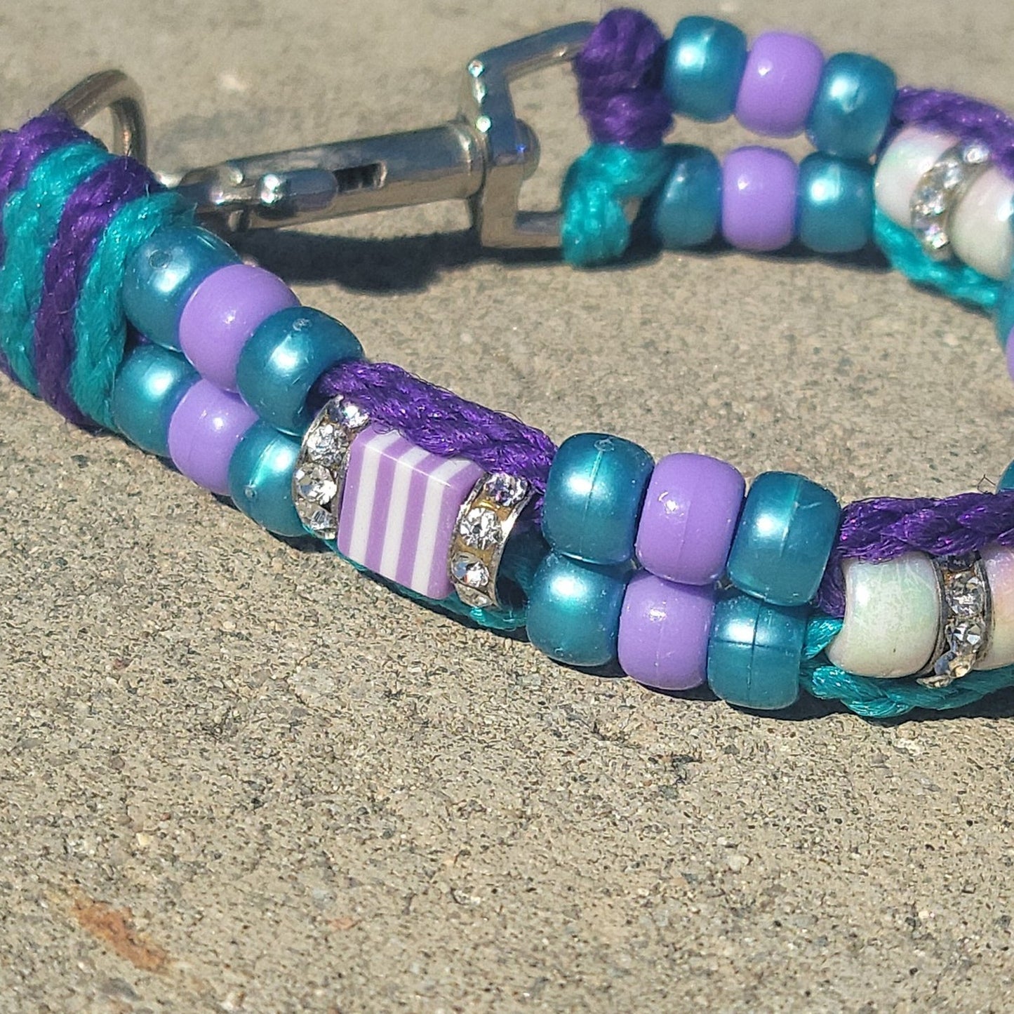 Custom Handmade Beaded Bling Dog Collar Charlotte Hornets