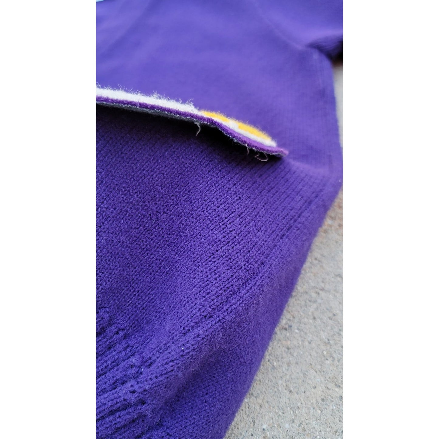 Vtg V-neck Varsity Letterman Sweater Large Cheer Patch