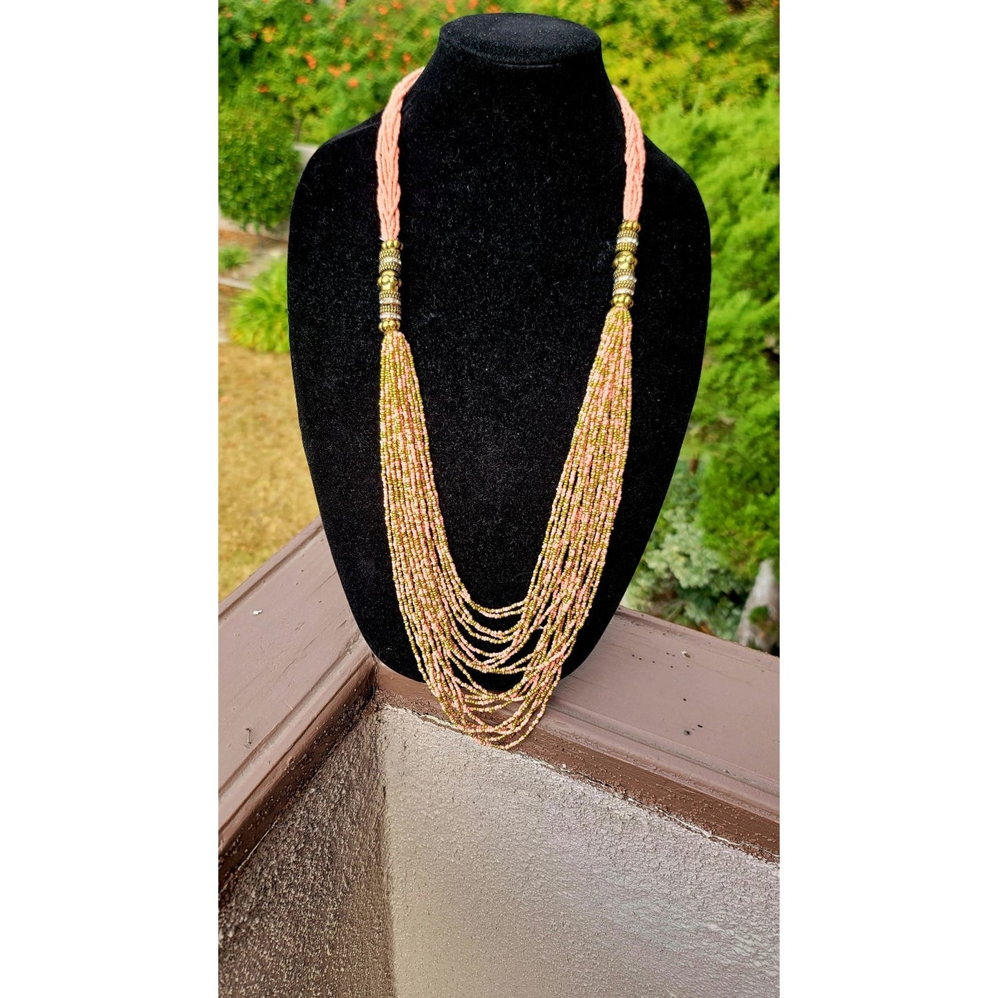 Vtg Beaded Strand Necklace