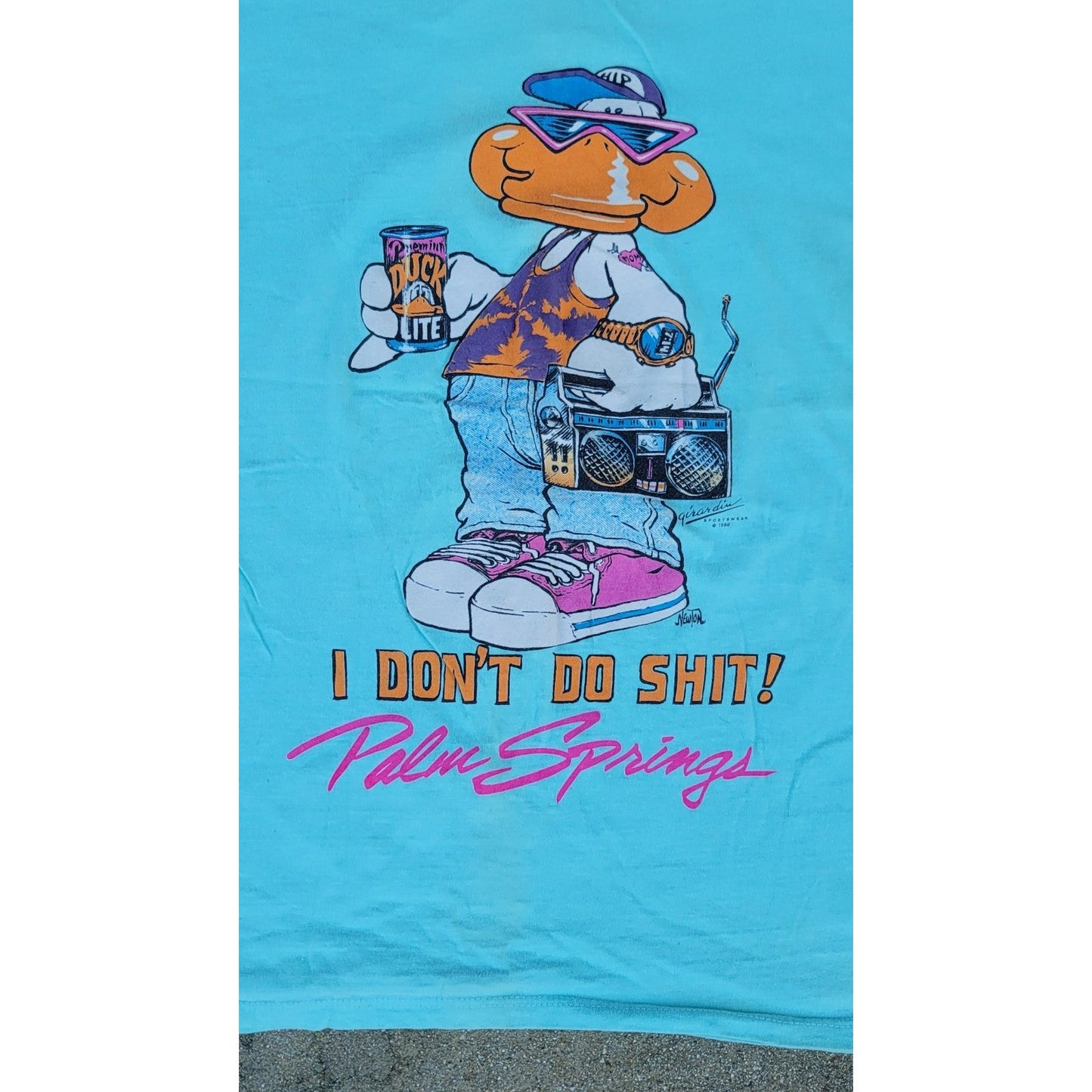 Vtg 1988 Girardin Sportswear I Don't Do Sh*t! Palm Springs Single Stitch T-shirt