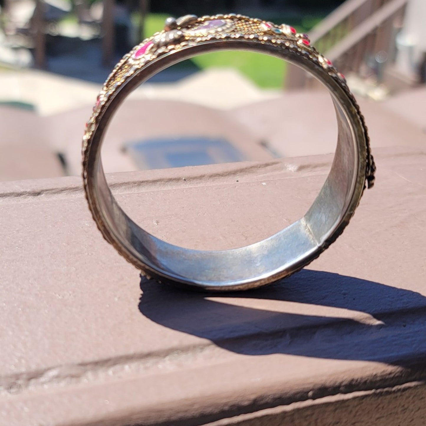 Vtg Ornate Metal Bracelet
