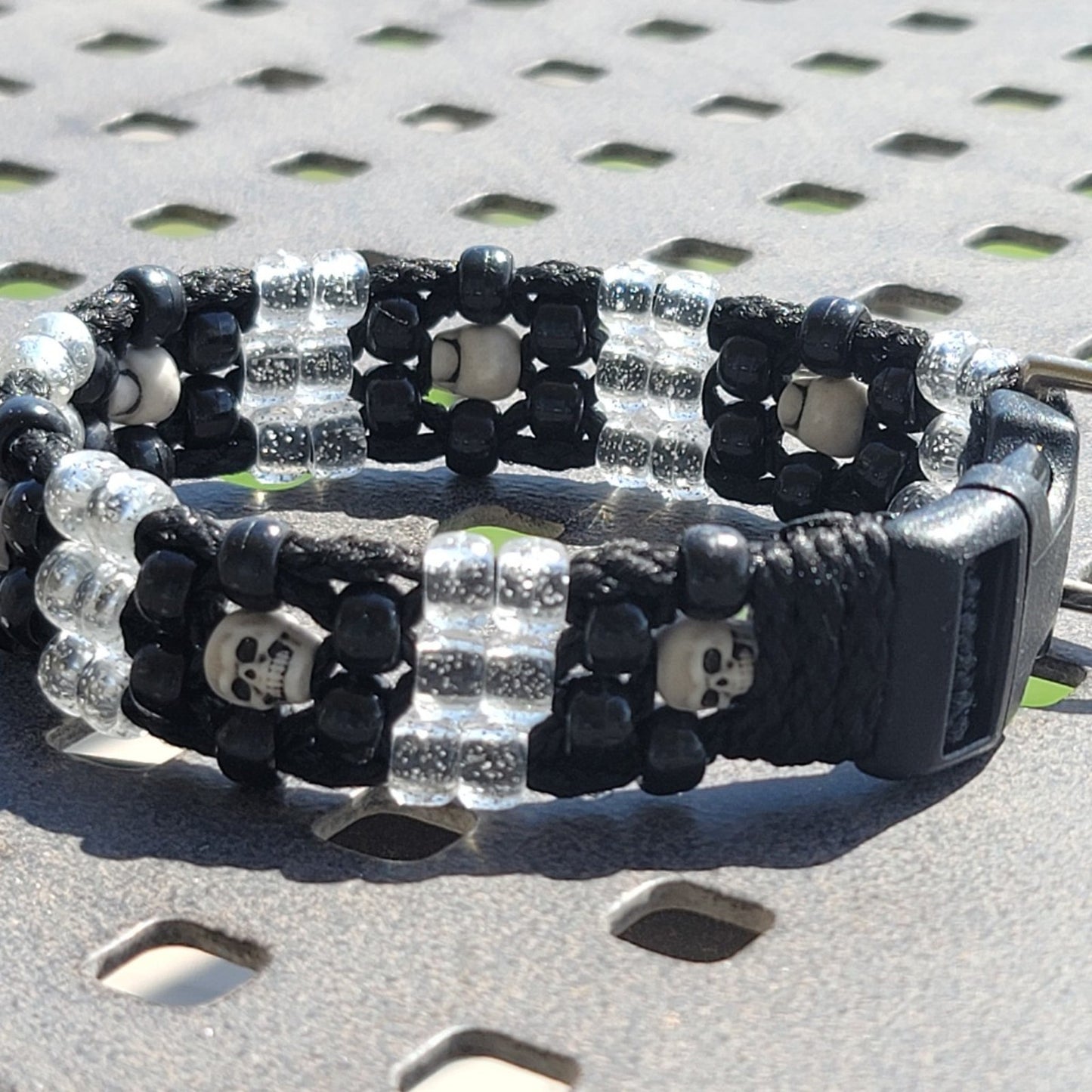 Custom Handmade Beaded Dog Collar Skulls