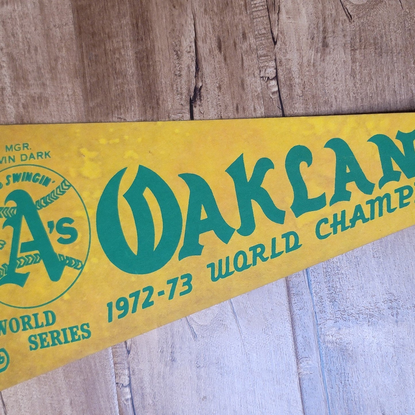 Vtg 1972-73 Oakland A's World Champions Pennant