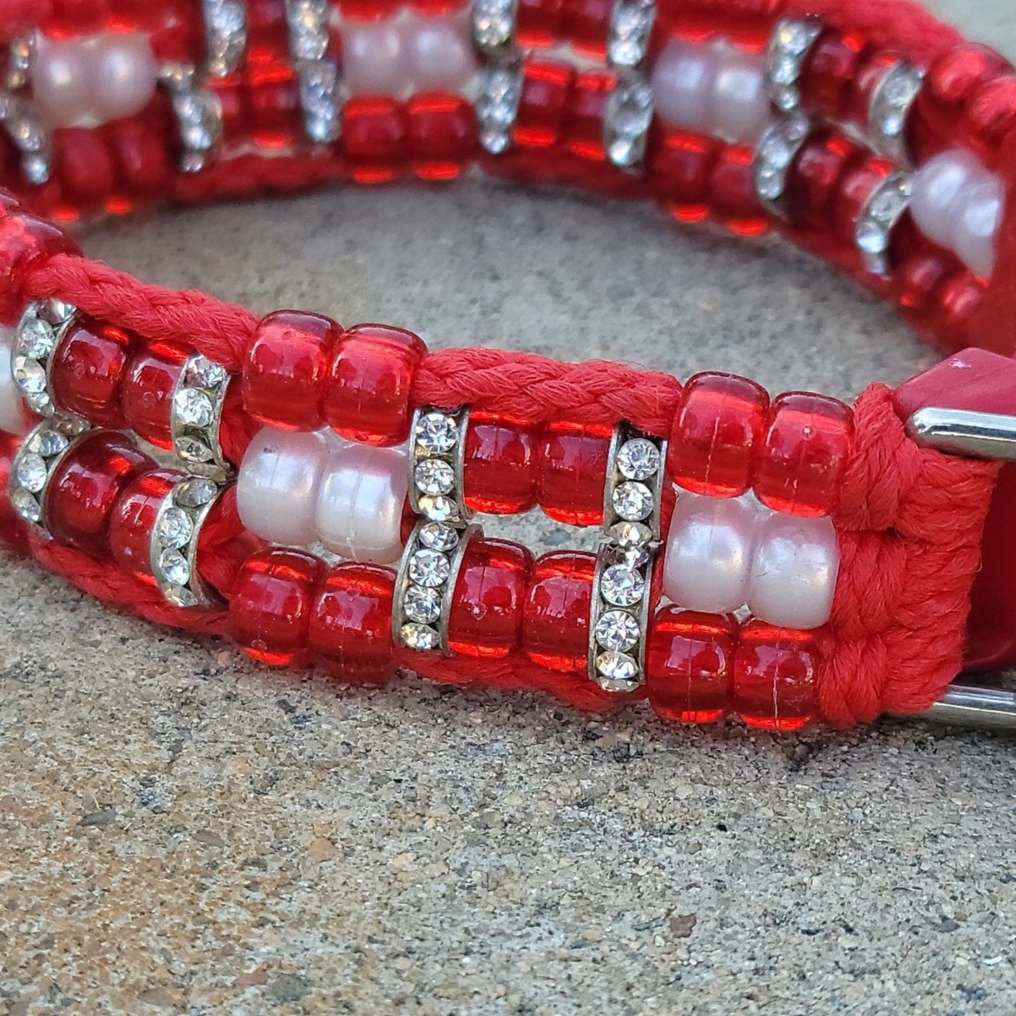 Custom Handmade Beaded Bling Dog Collar