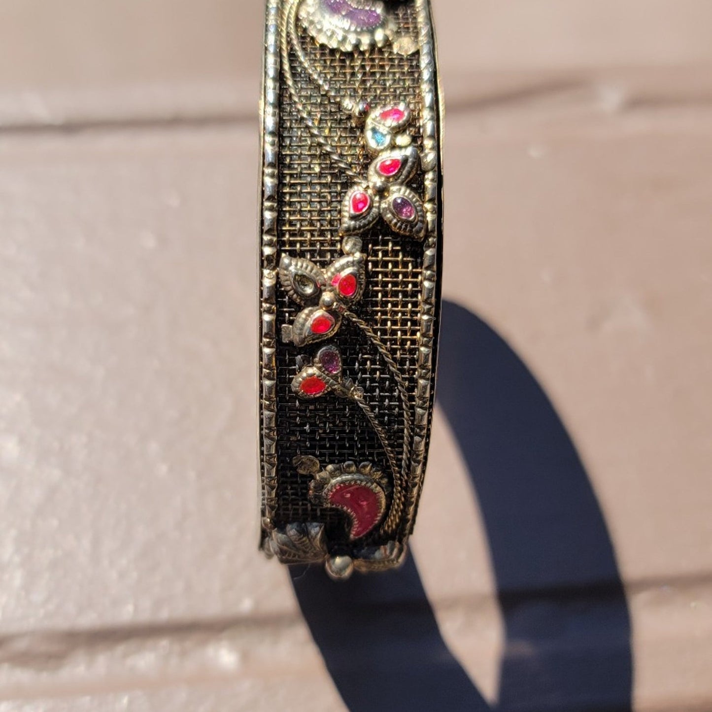 Vtg Ornate Metal Bracelet