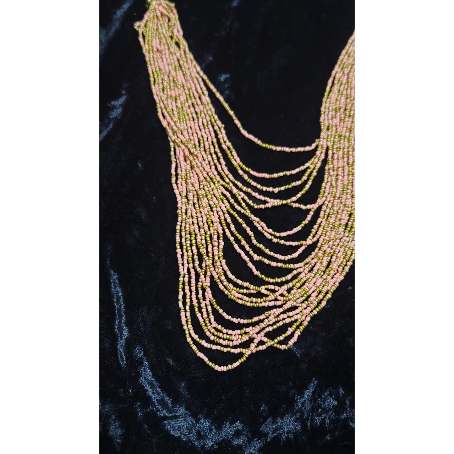 Vtg Beaded Strand Necklace