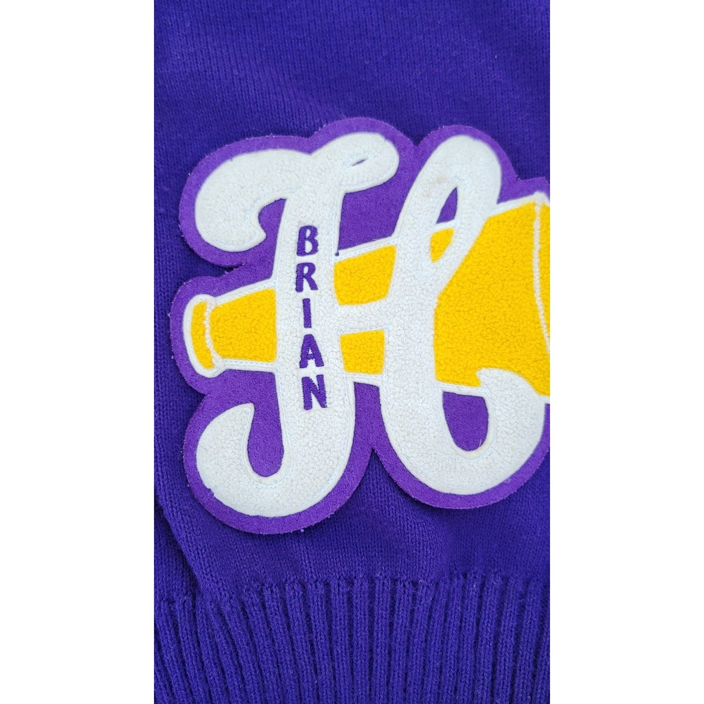 Vtg V-neck Varsity Letterman Sweater Large Cheer Patch